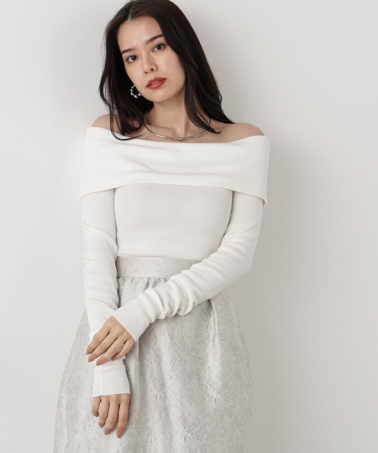 オフショルダー2WAYニットプルオーバー