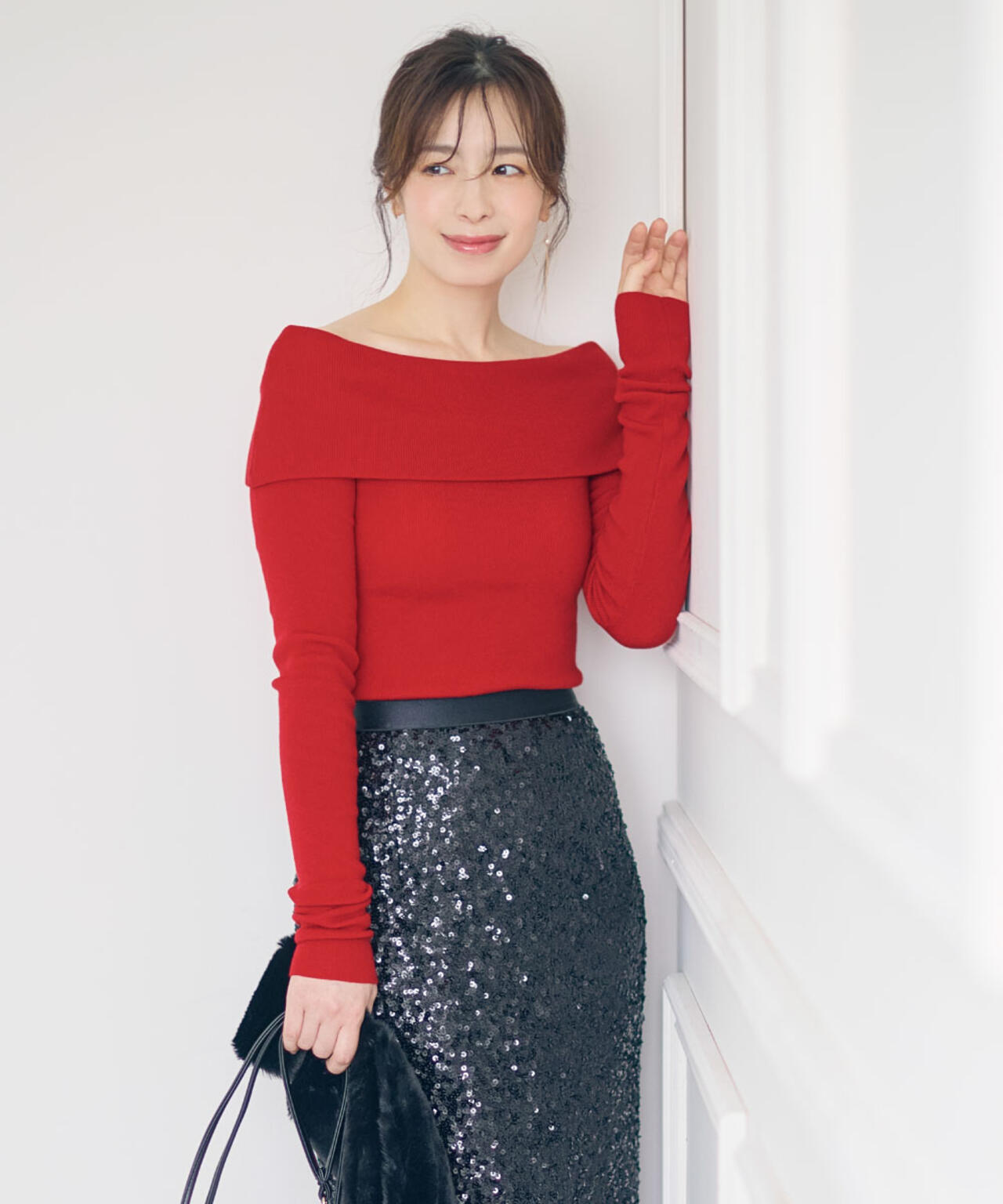 オフショルダー2WAYニットプルオーバー