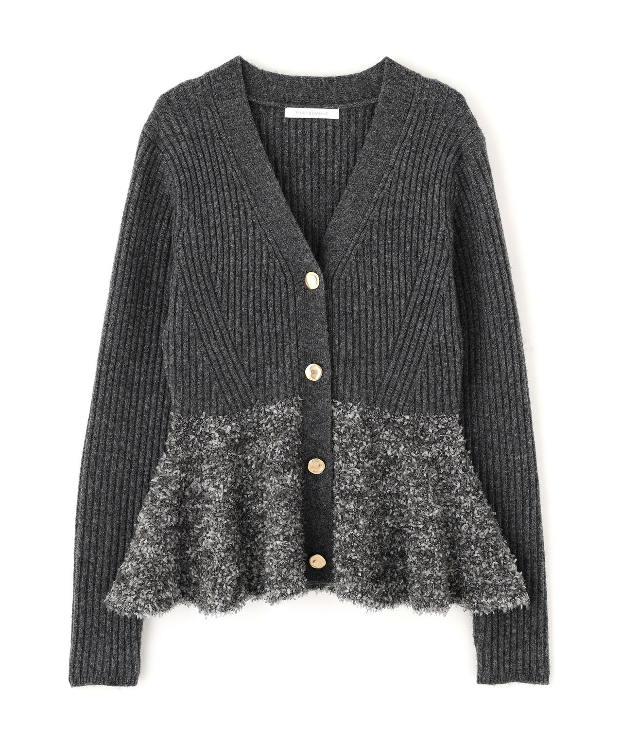 ツイードコンビペプラムカーディガン