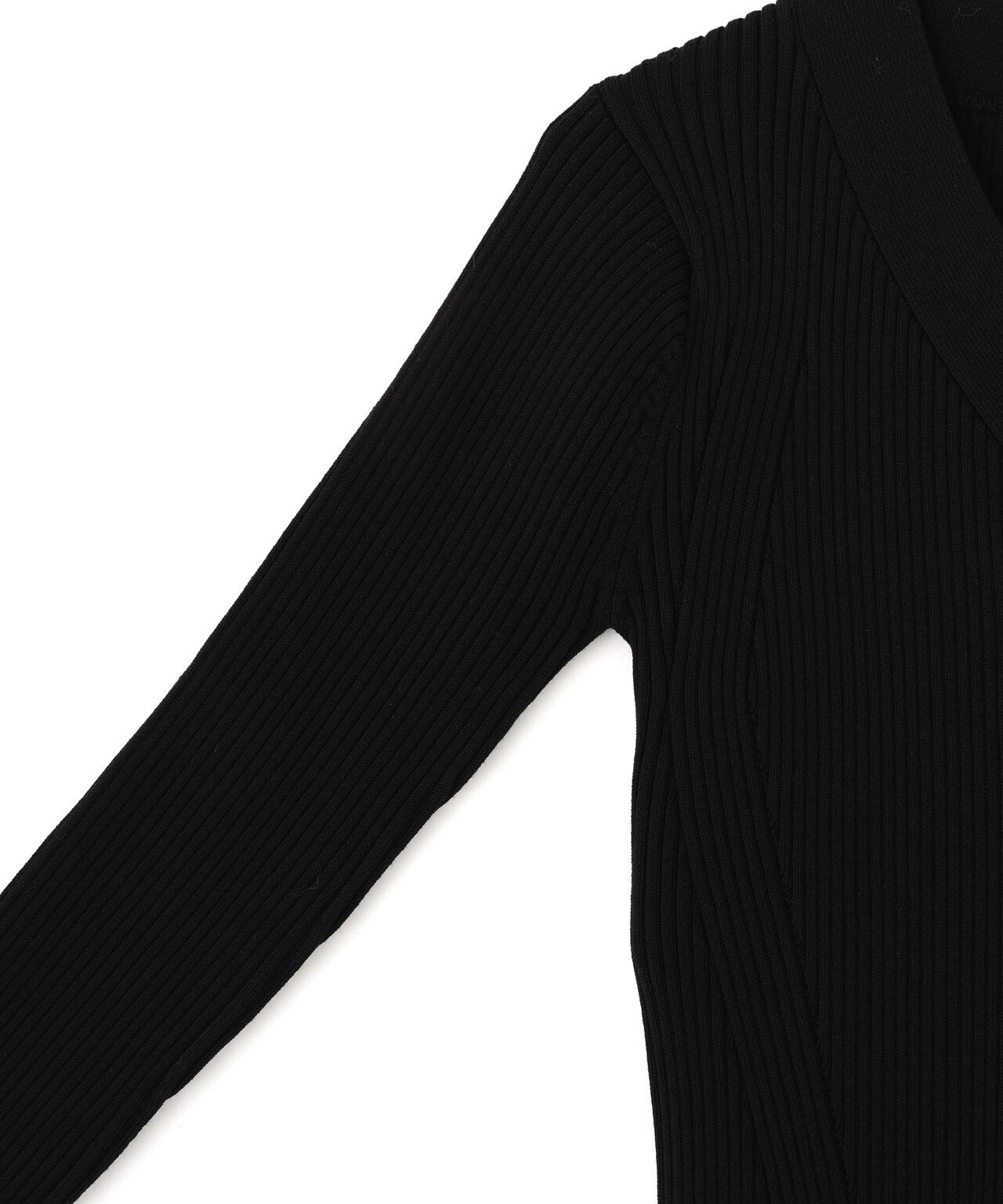 リブニットVネックカーディガン