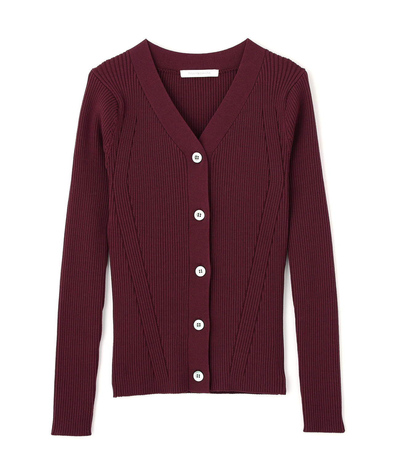 リブニットVネックカーディガン