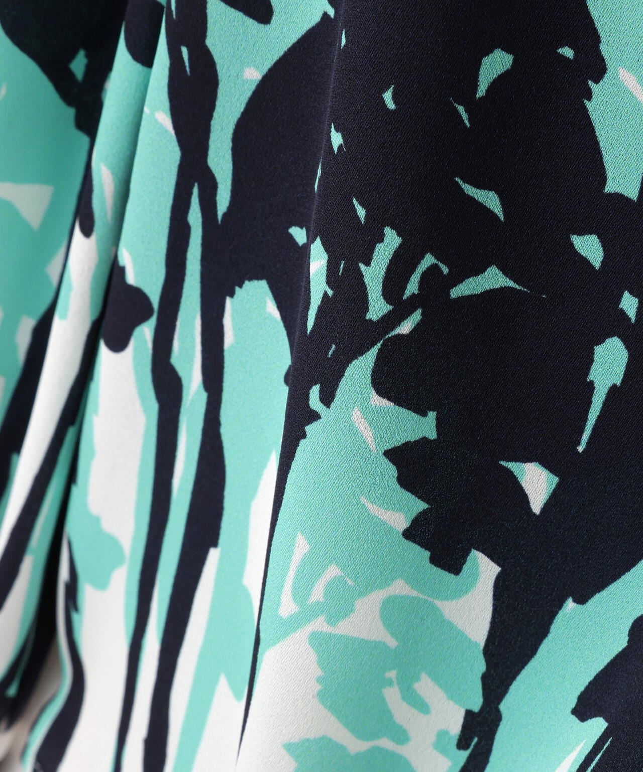 インクフォレストプリントリボンブラウス