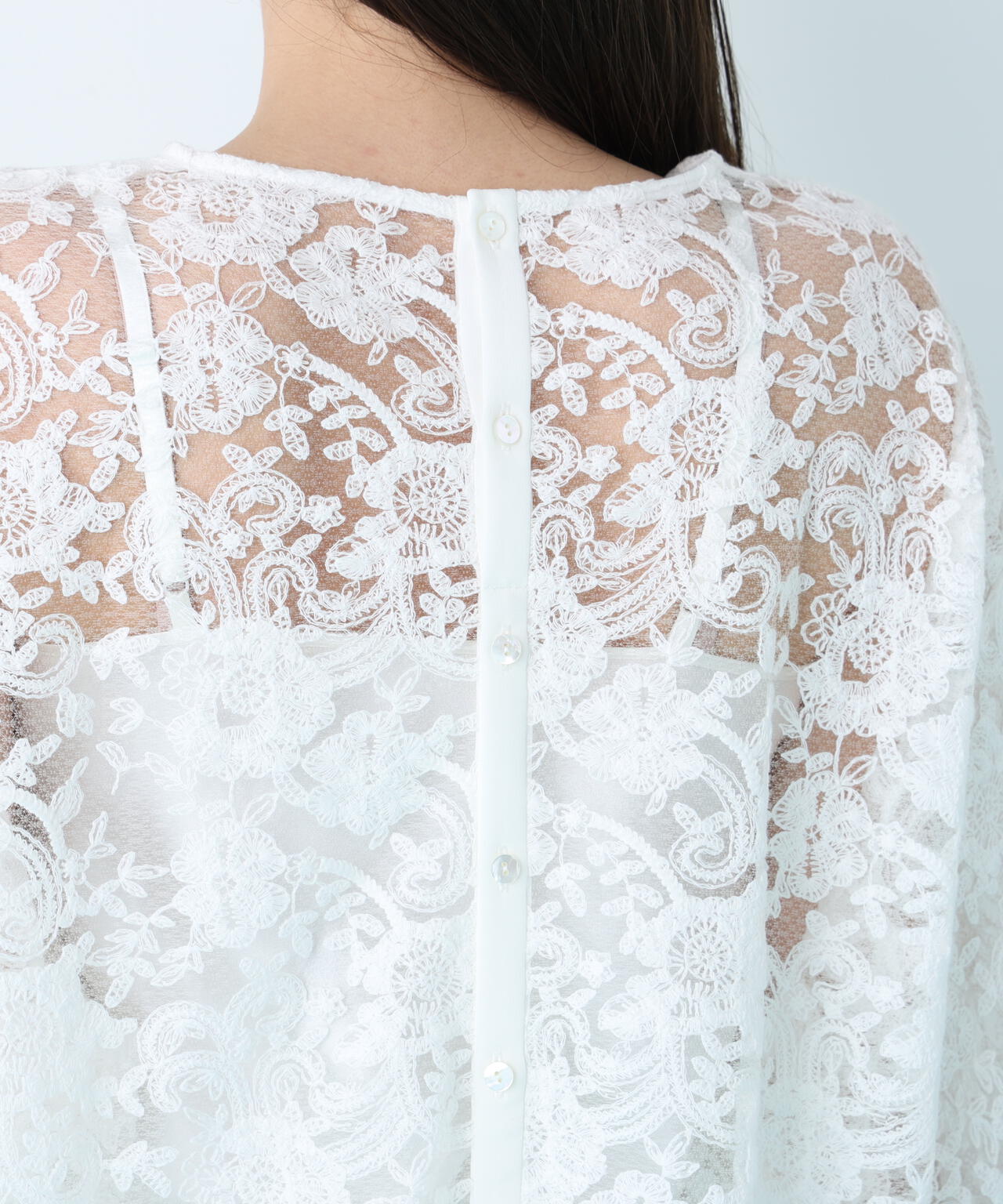 スカラレースブラウス