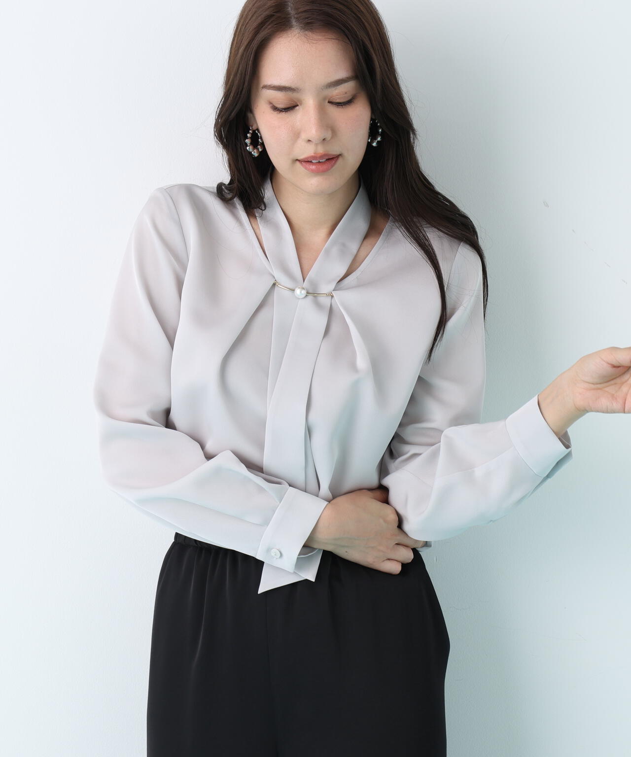 2WAYボウタイブラウス