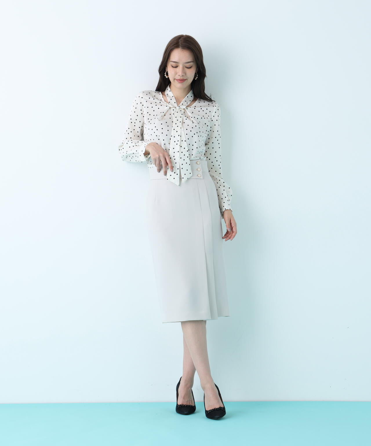 2WAYボウタイブラウス