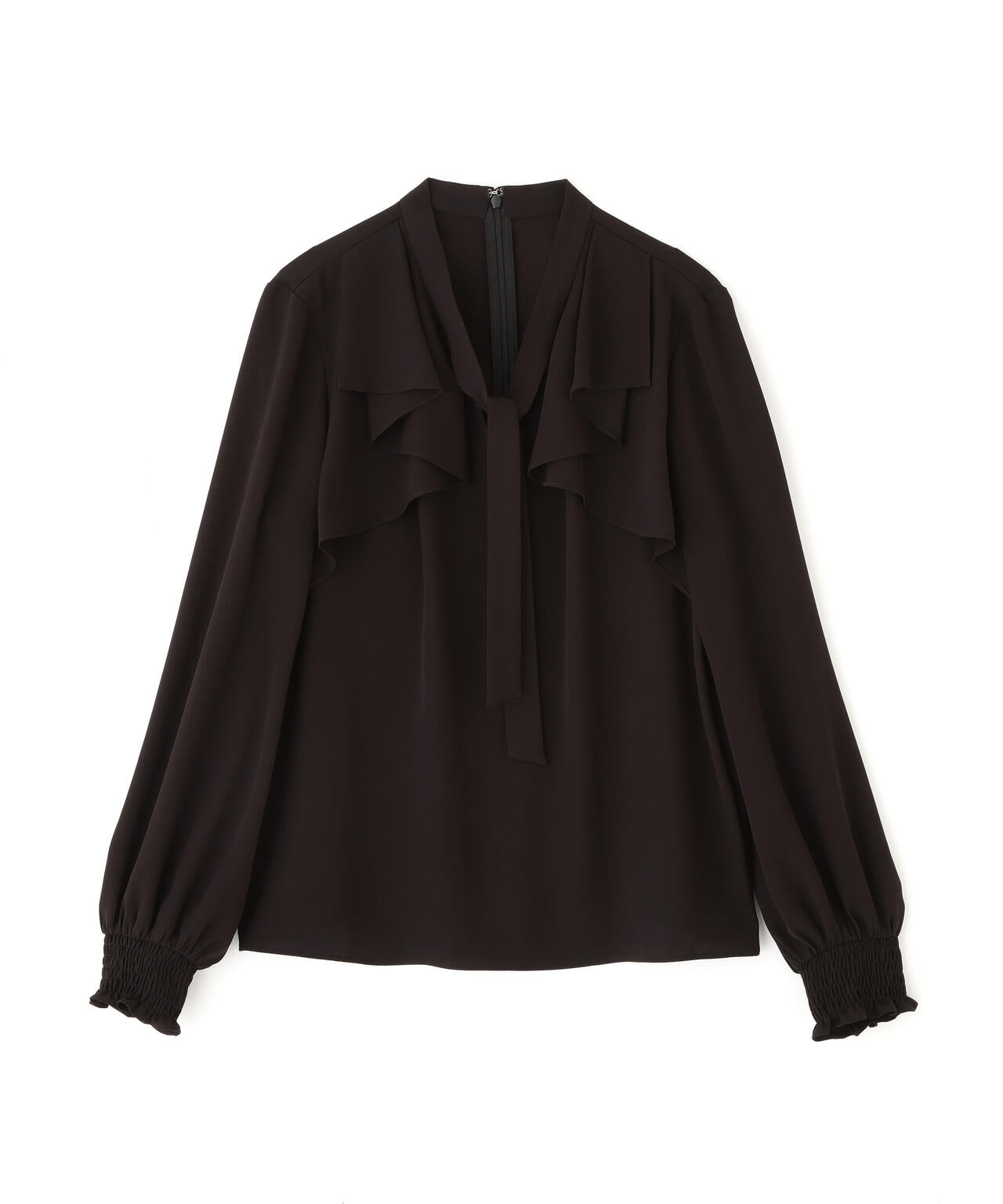 ラッフルボウタイブラウス
