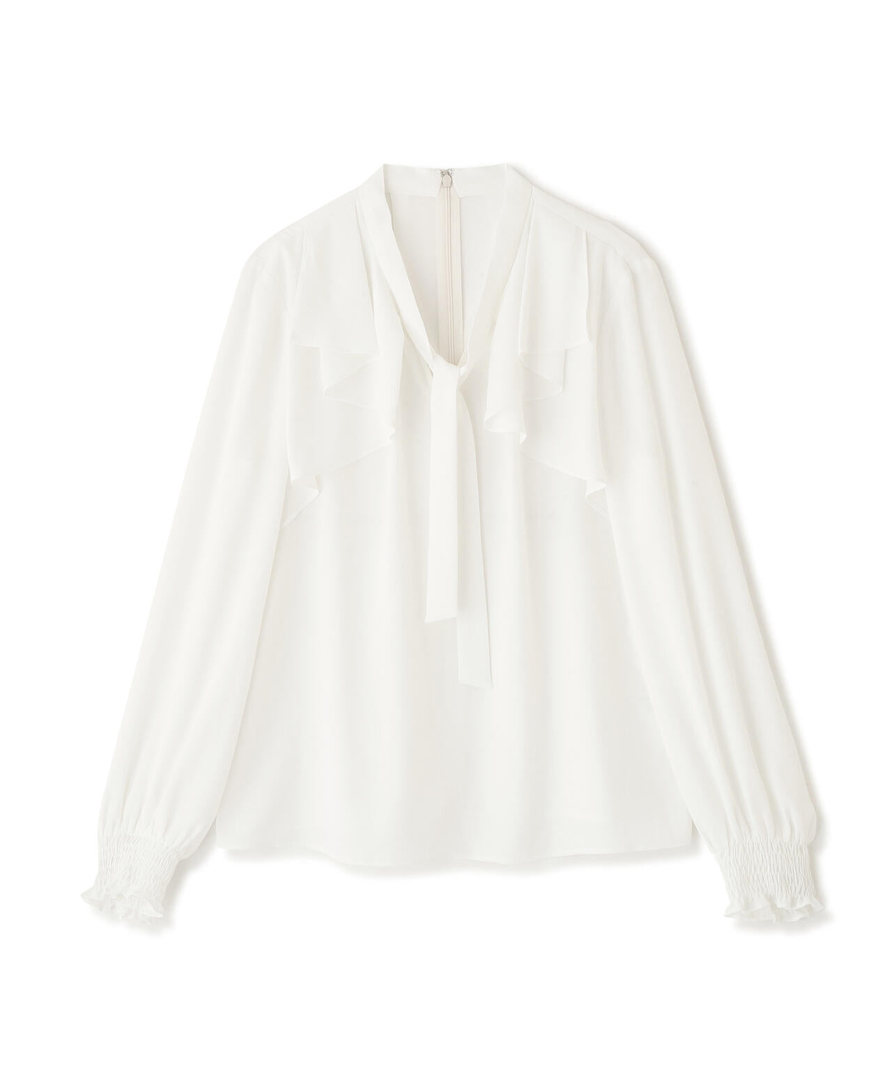 ラッフルボウタイブラウス