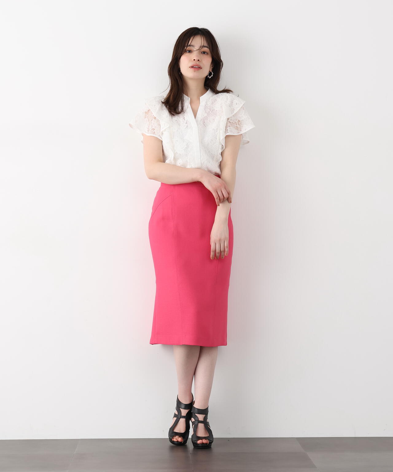 フラワーレースコンビブラウス