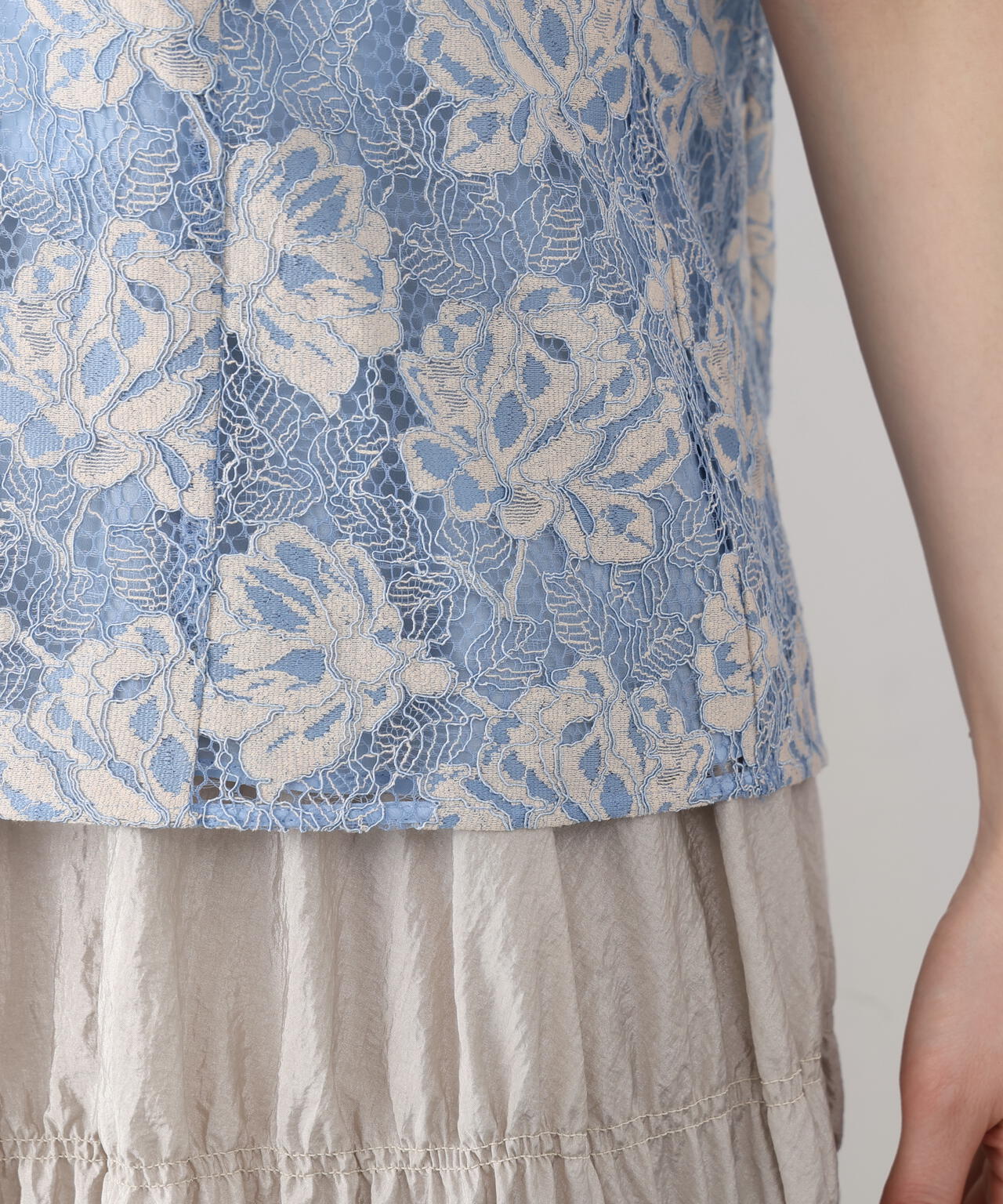 フラワーレースコンビブラウス