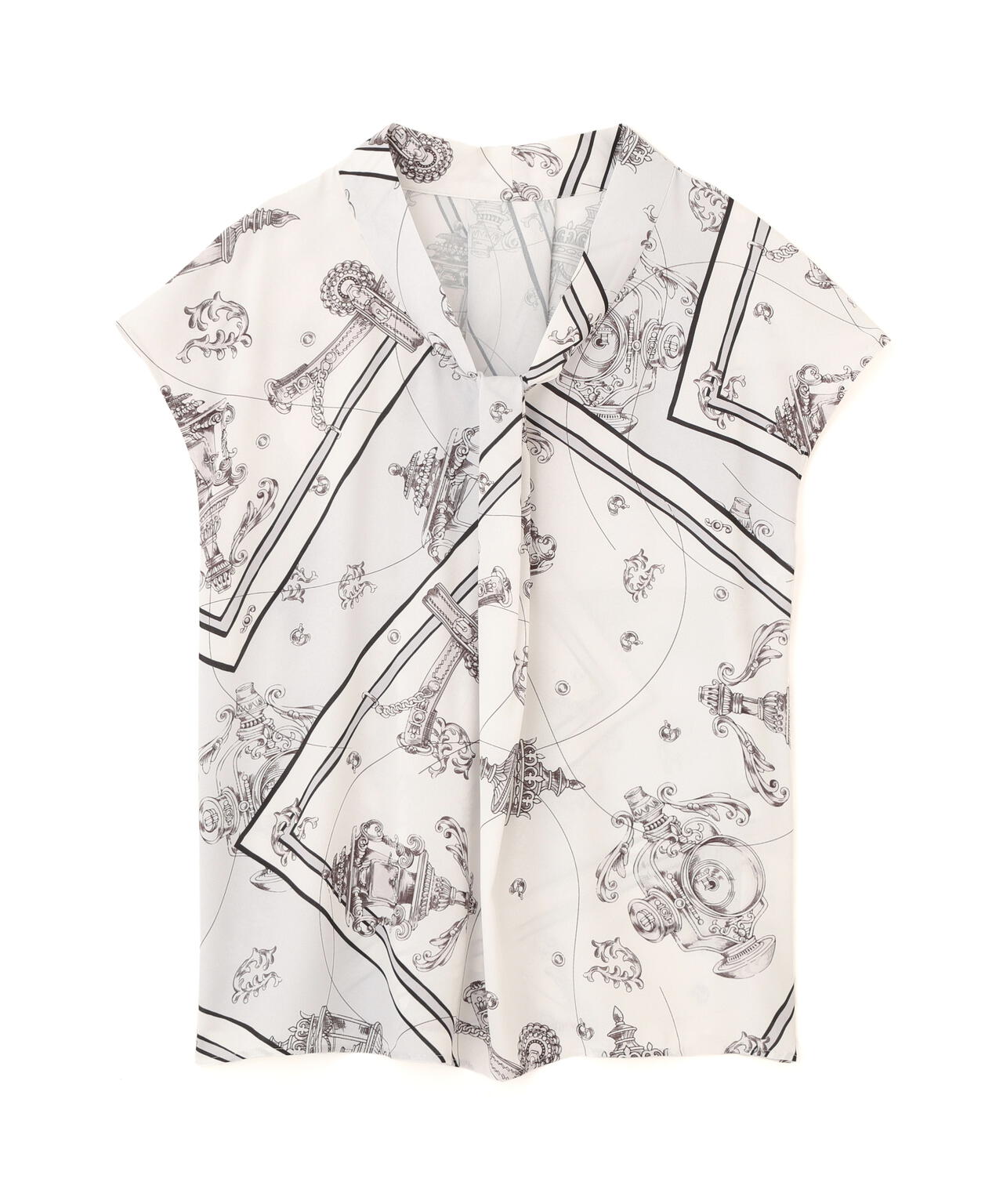 バロックスカーフプリントブラウス