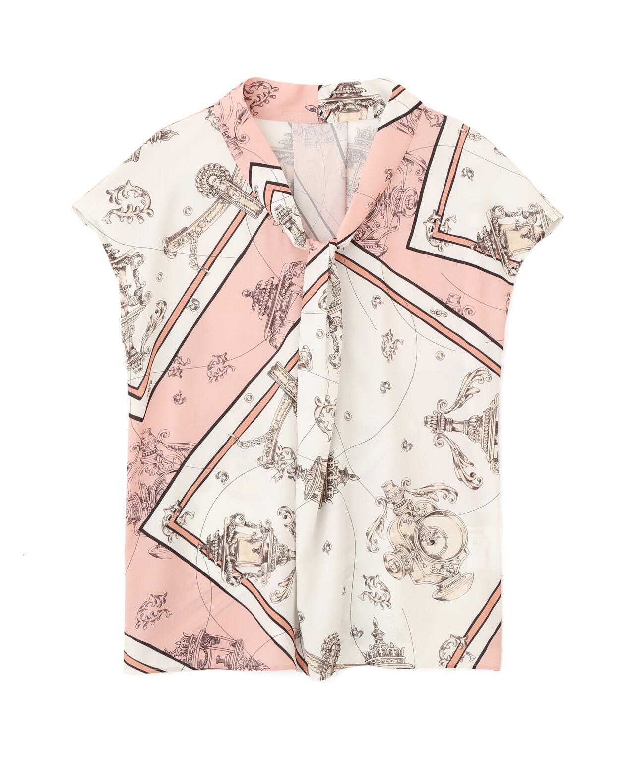 バロックスカーフプリントブラウス