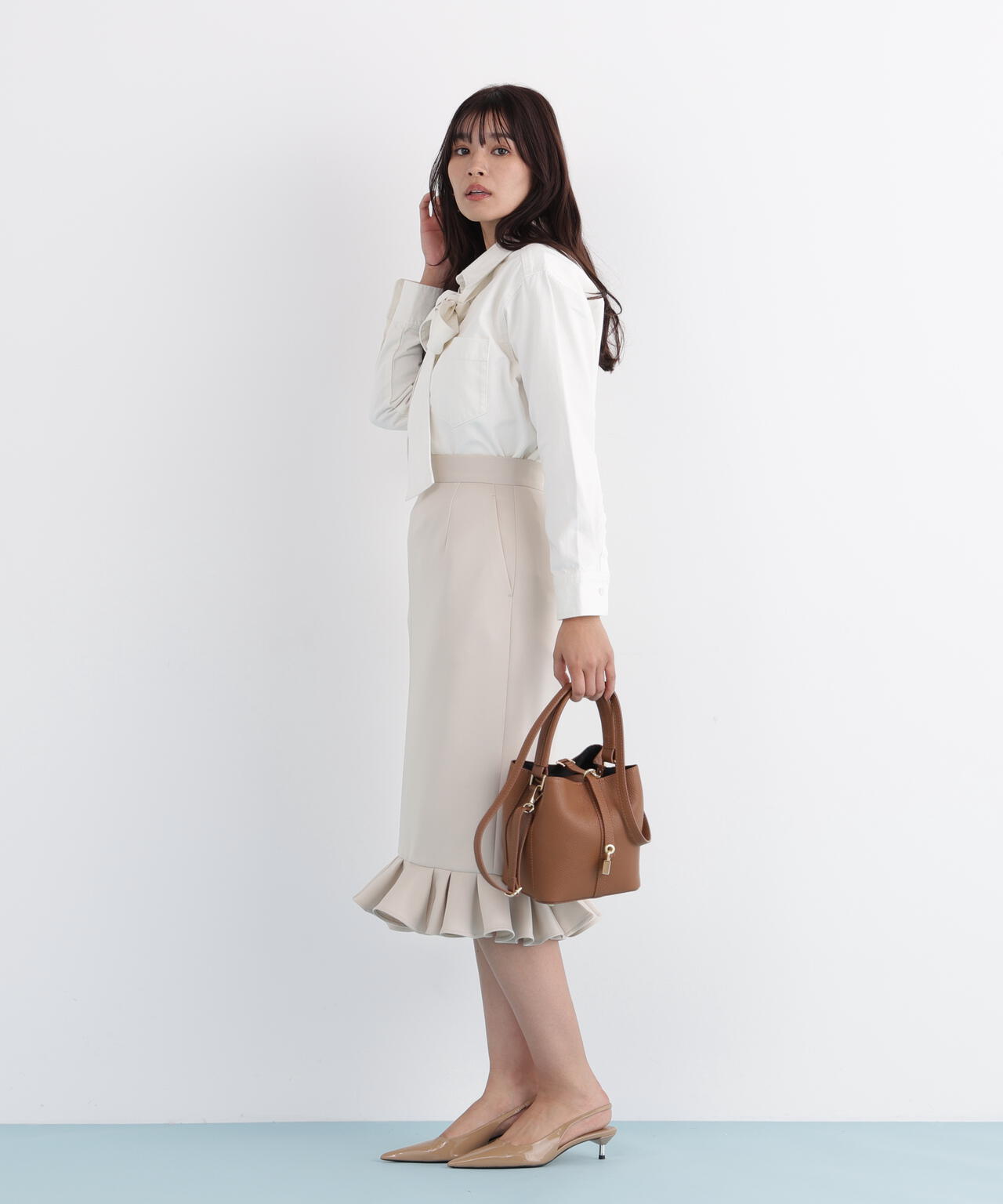 ラッフルヘムジャージスカート