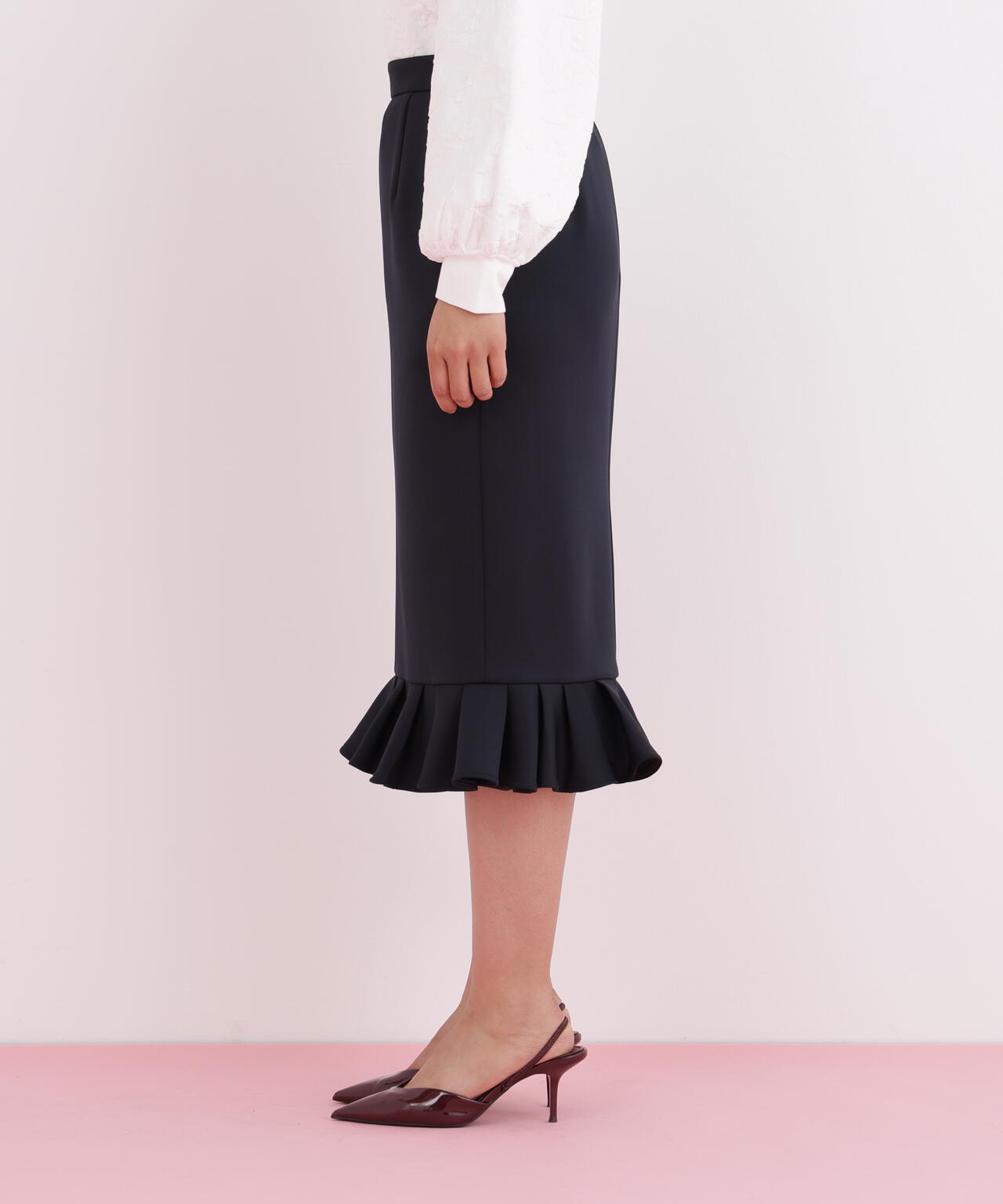 ラッフルヘムジャージスカート