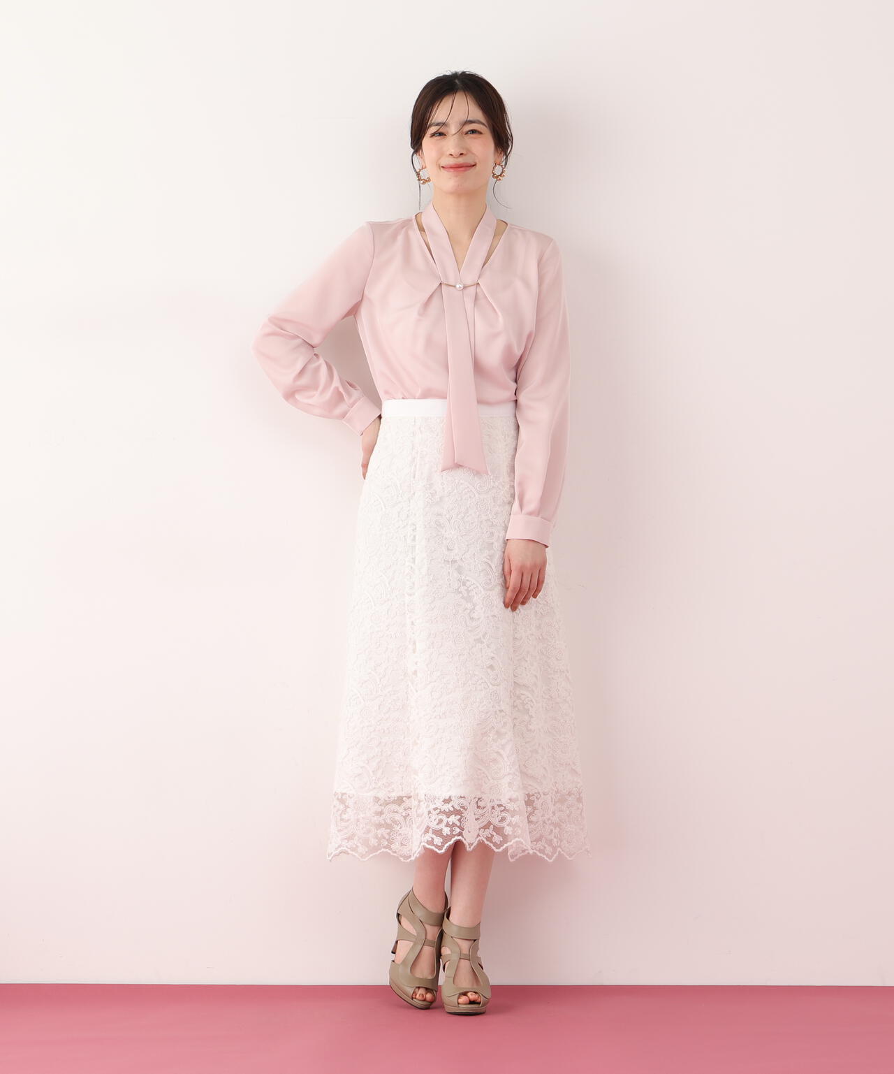 スカラレースフレアスカート