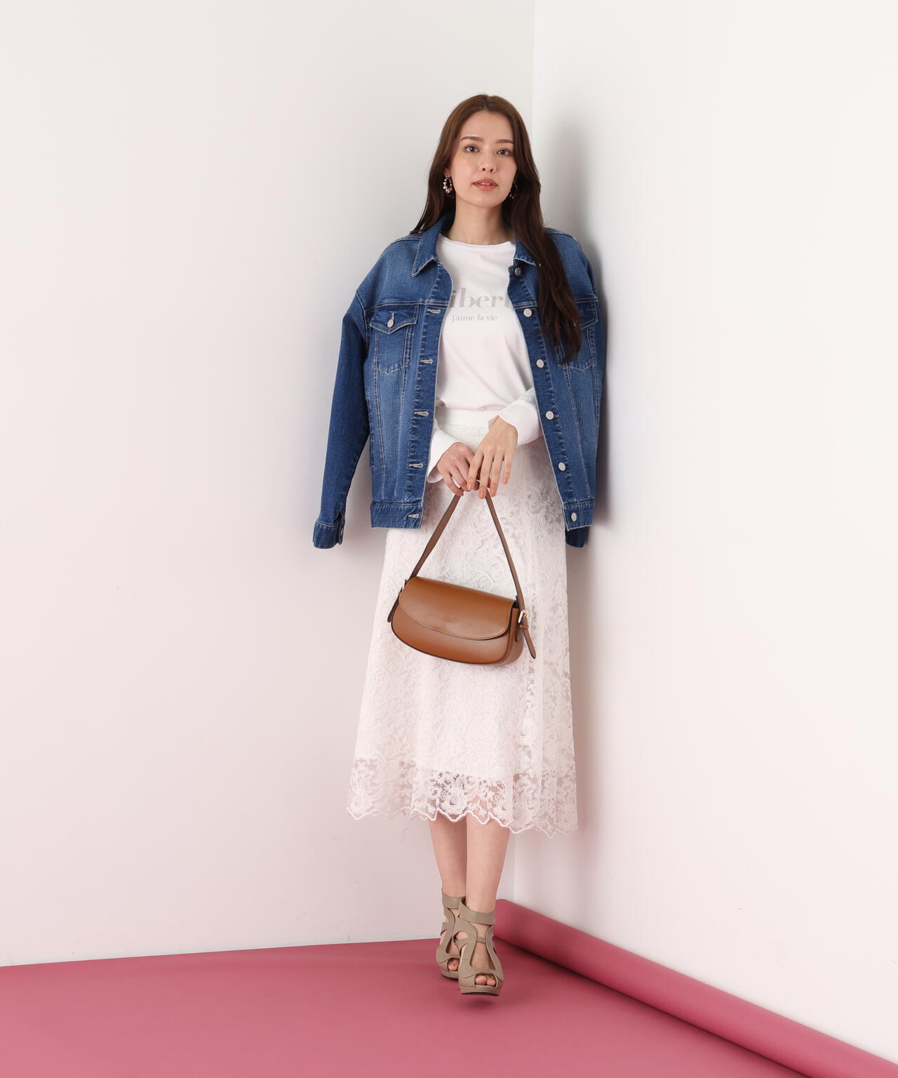 スカラレースフレアスカート