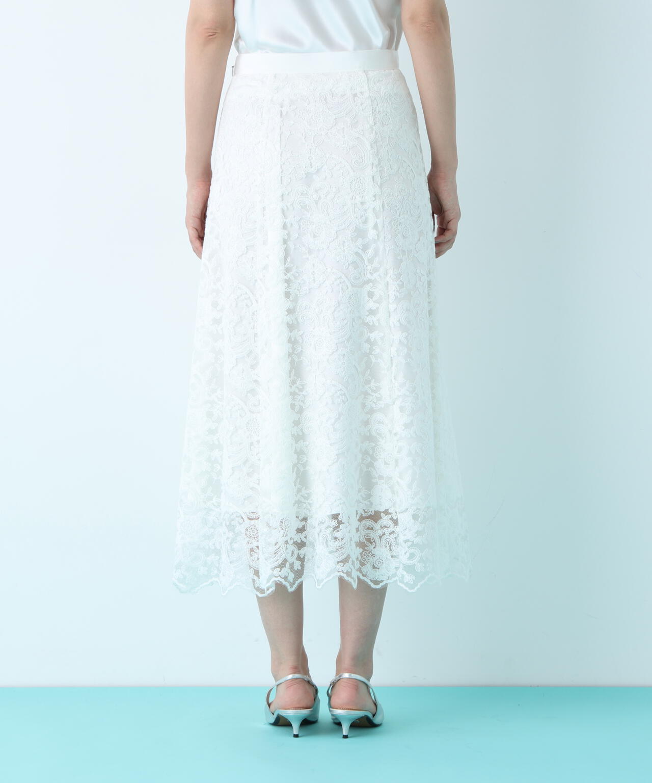 スカラレースフレアスカート