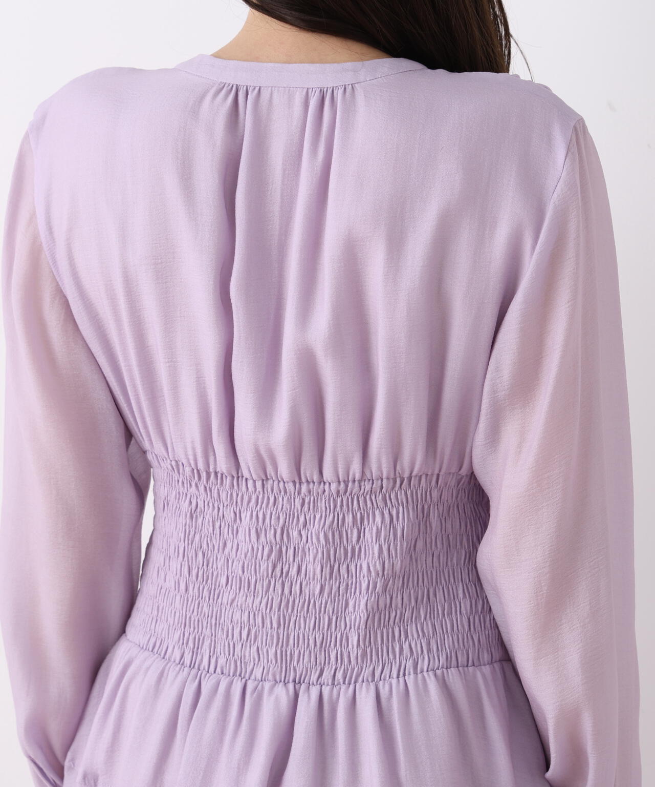 ウエストシャーリングロングワンピース