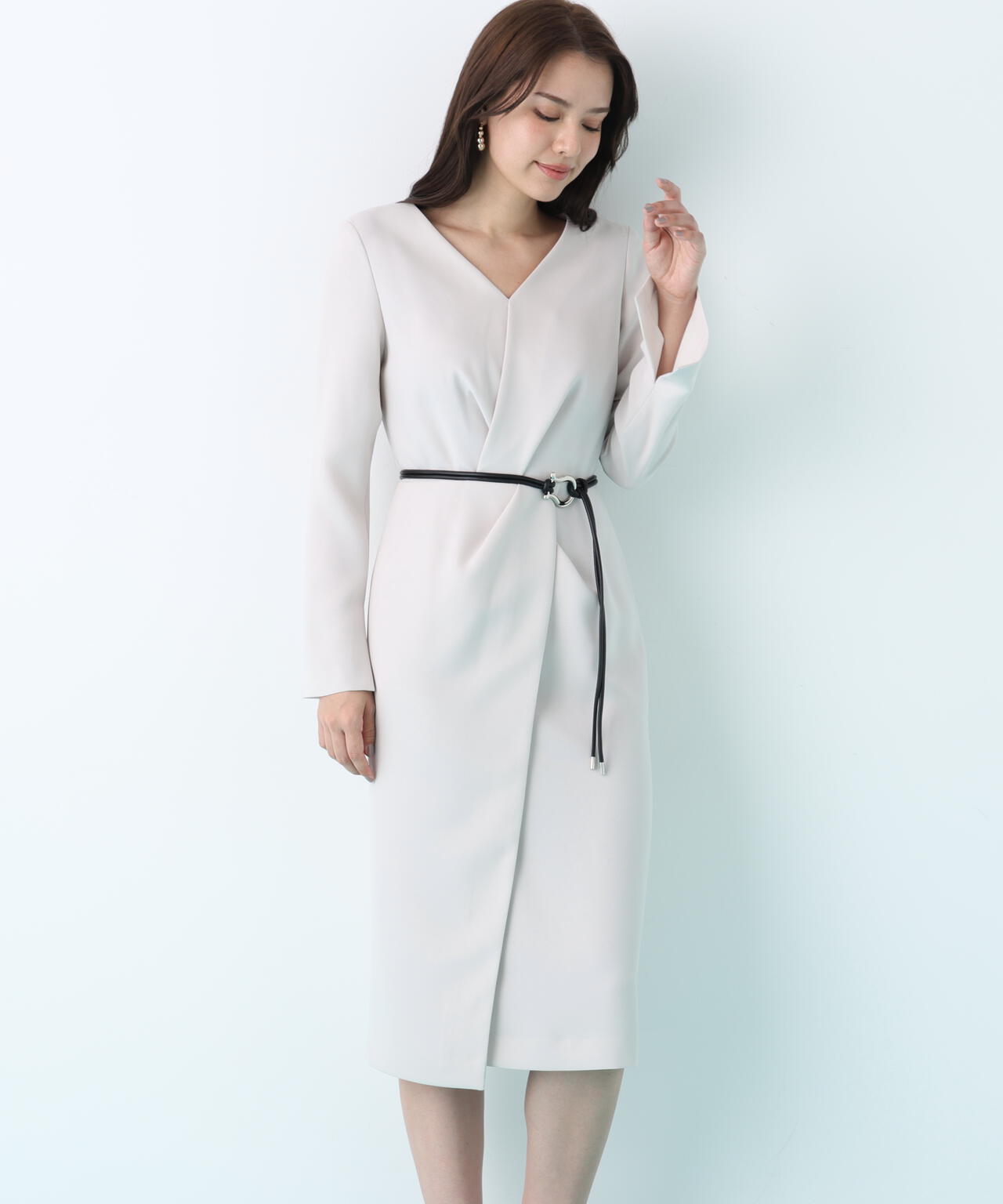 タッククロスウエストワンピース