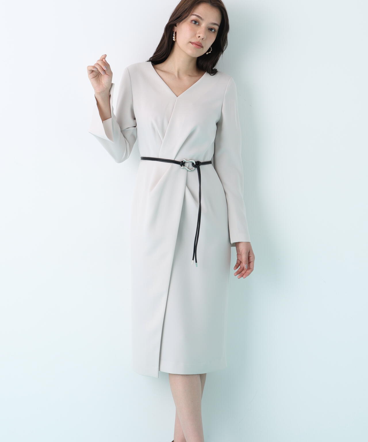 タッククロスウエストワンピース