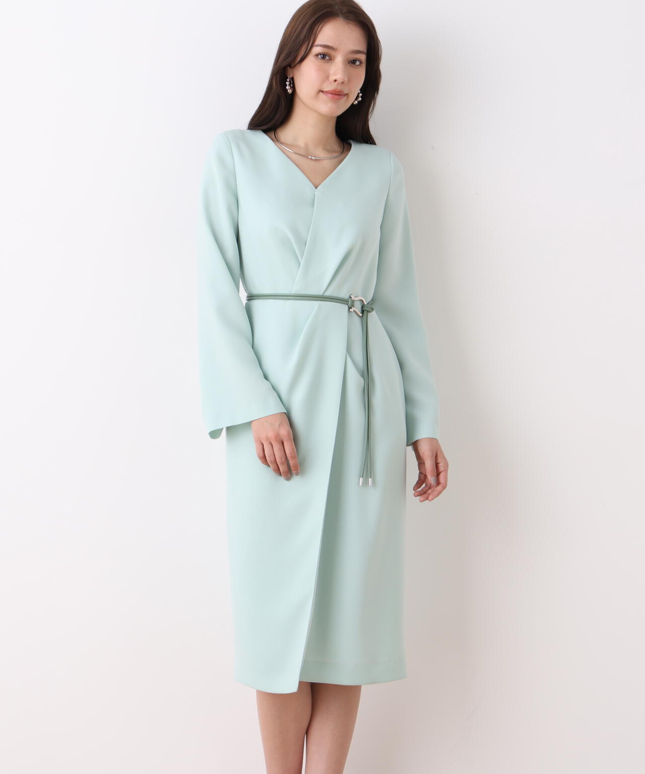 タッククロスウエストワンピース