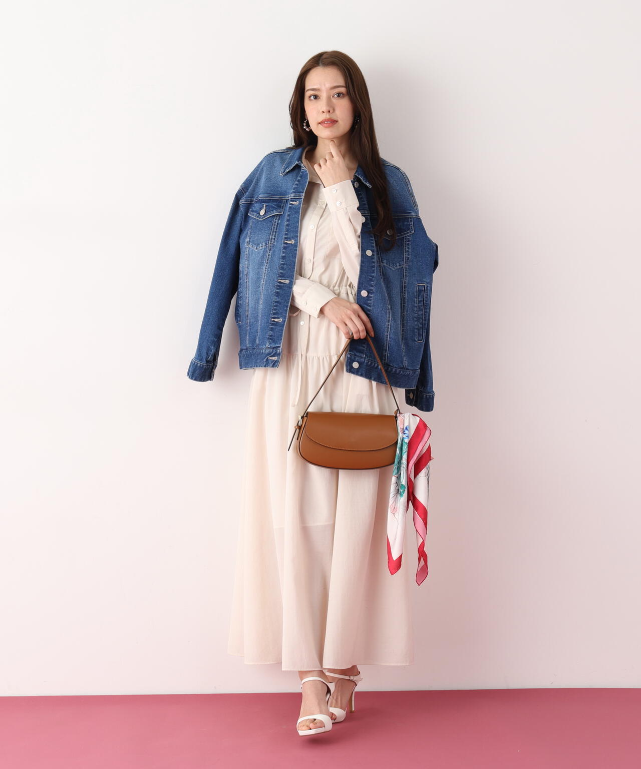 ブライトローンロングシャツワンピース