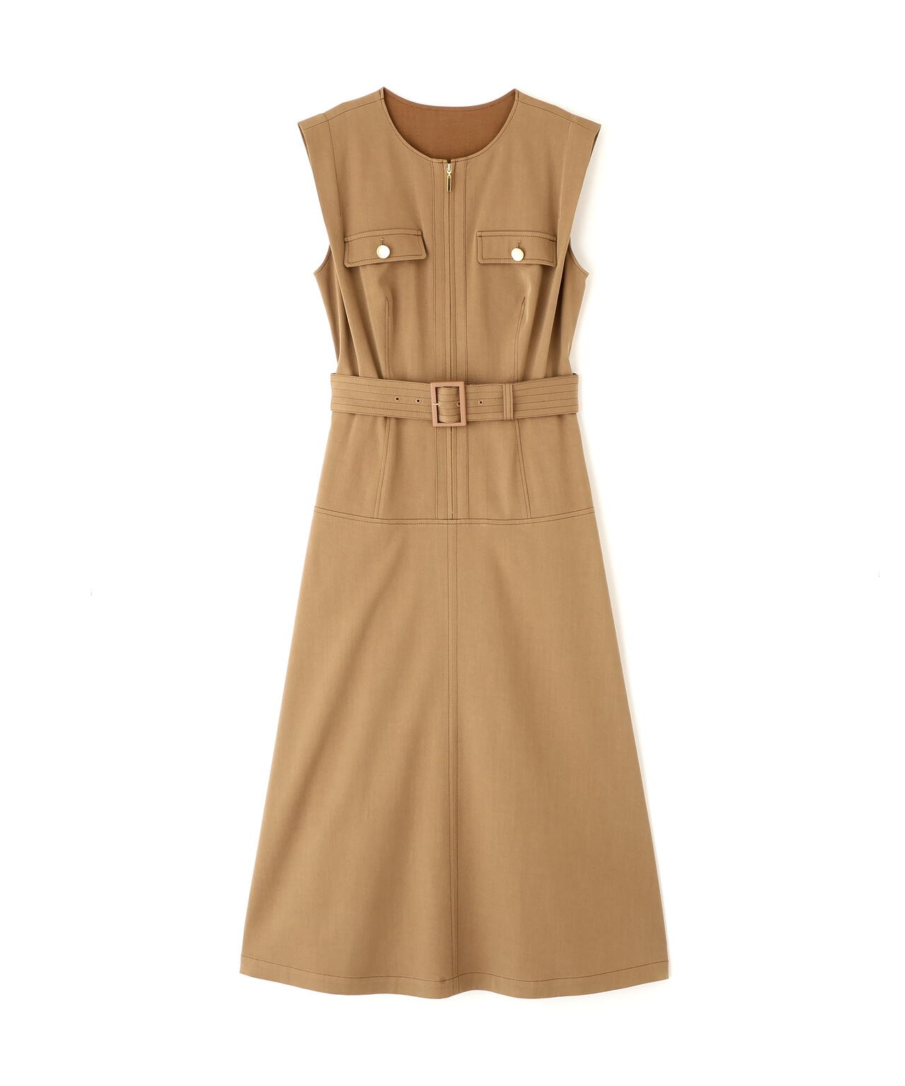 フロントファスナーデニムワンピース