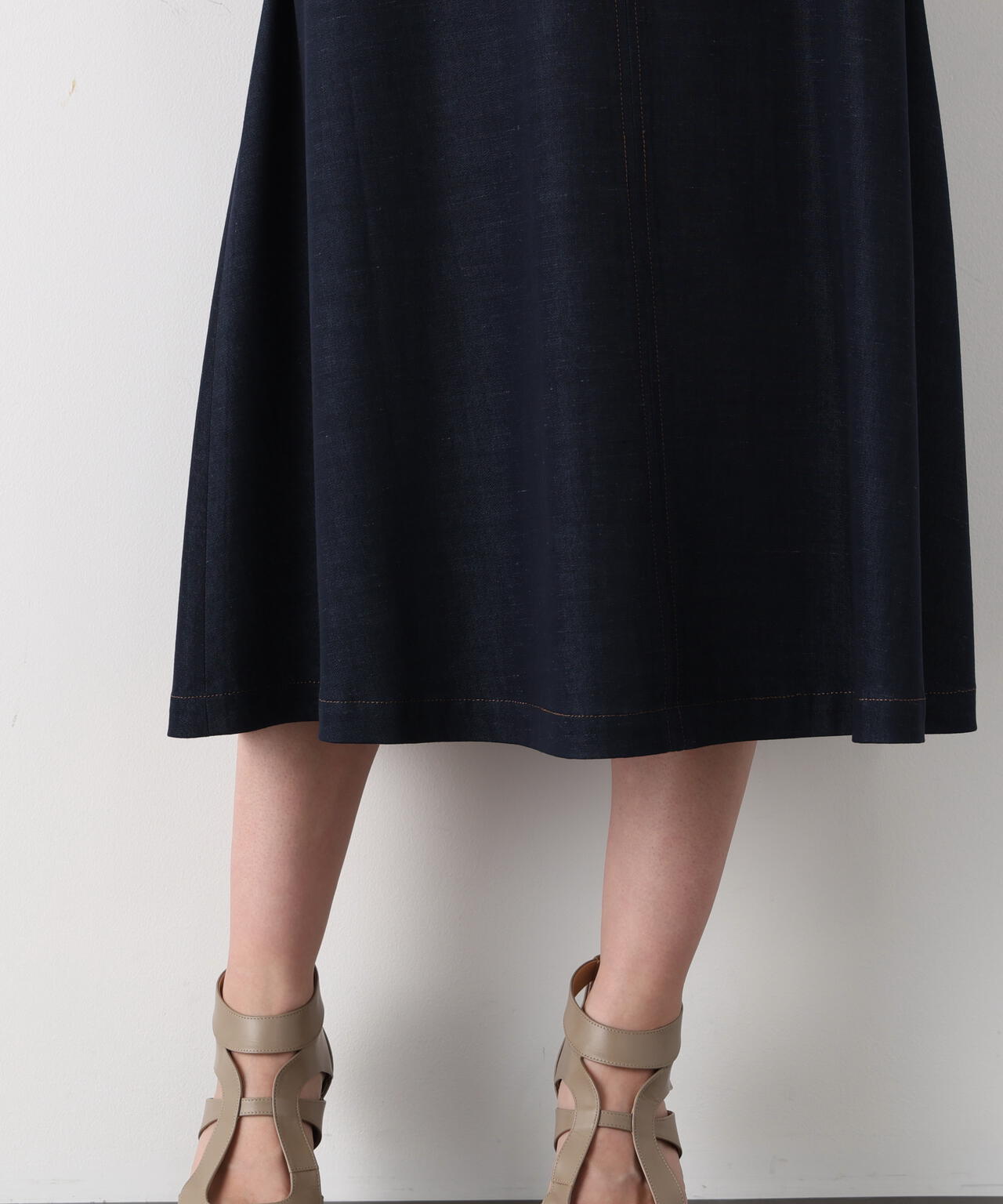 フロントファスナーデニムワンピース