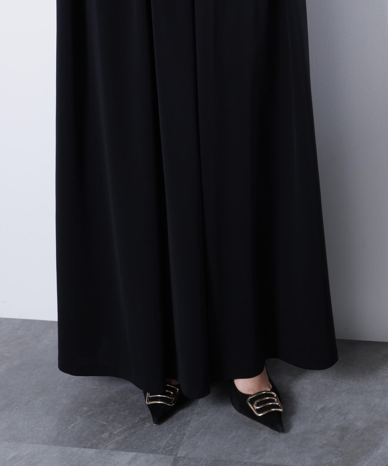 ワンショルダーシャーリングドレス_