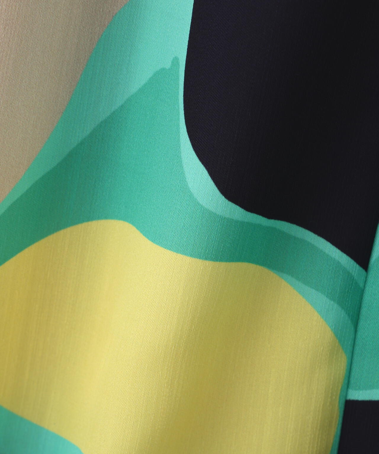 シェードリーフプリントギャザーワンピース