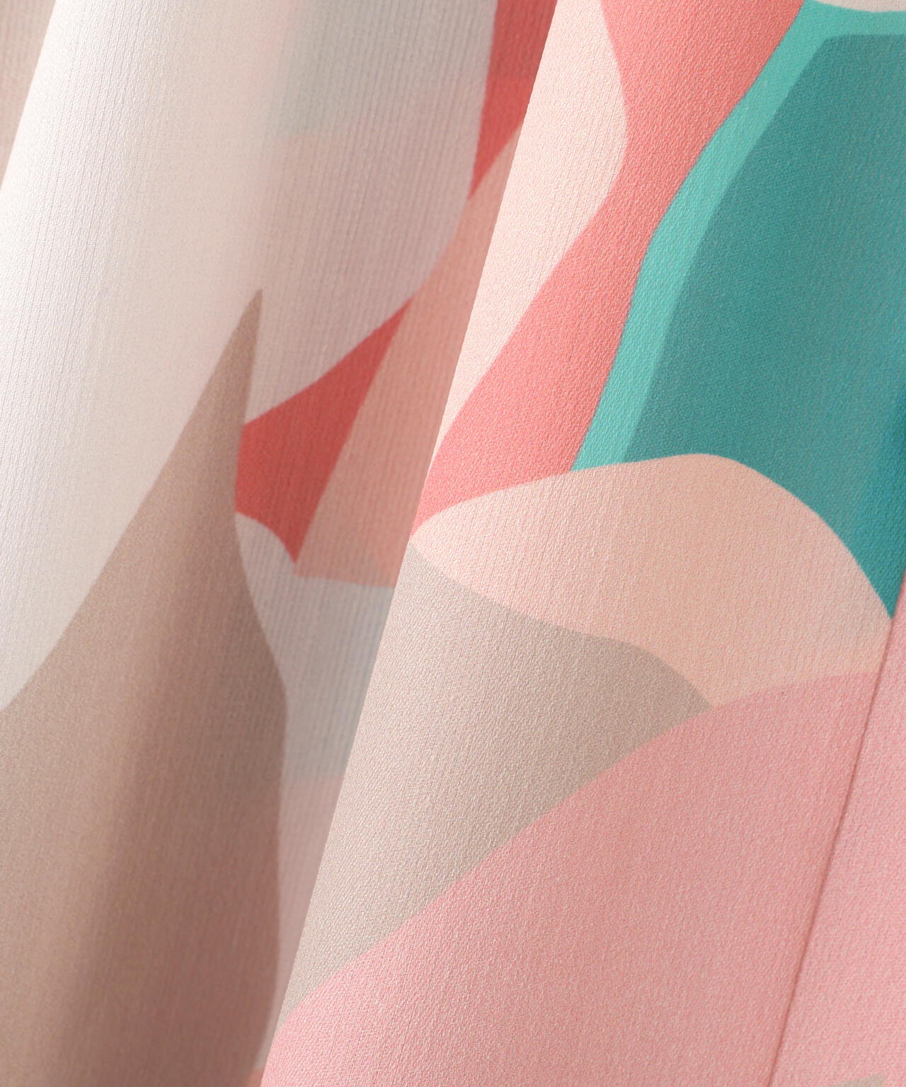 シェードリーフプリントギャザーワンピース