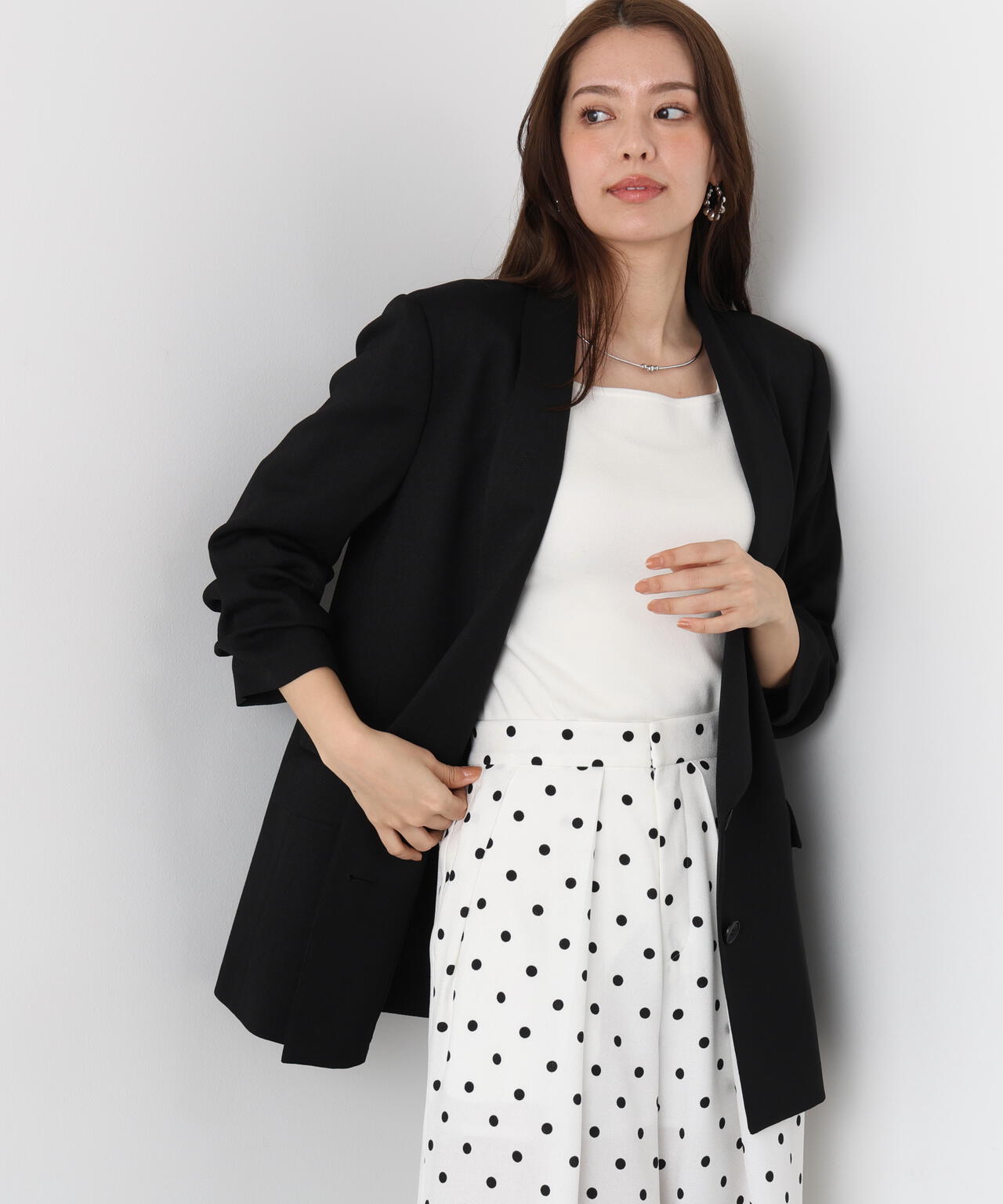 ショールカラーロングジャケット