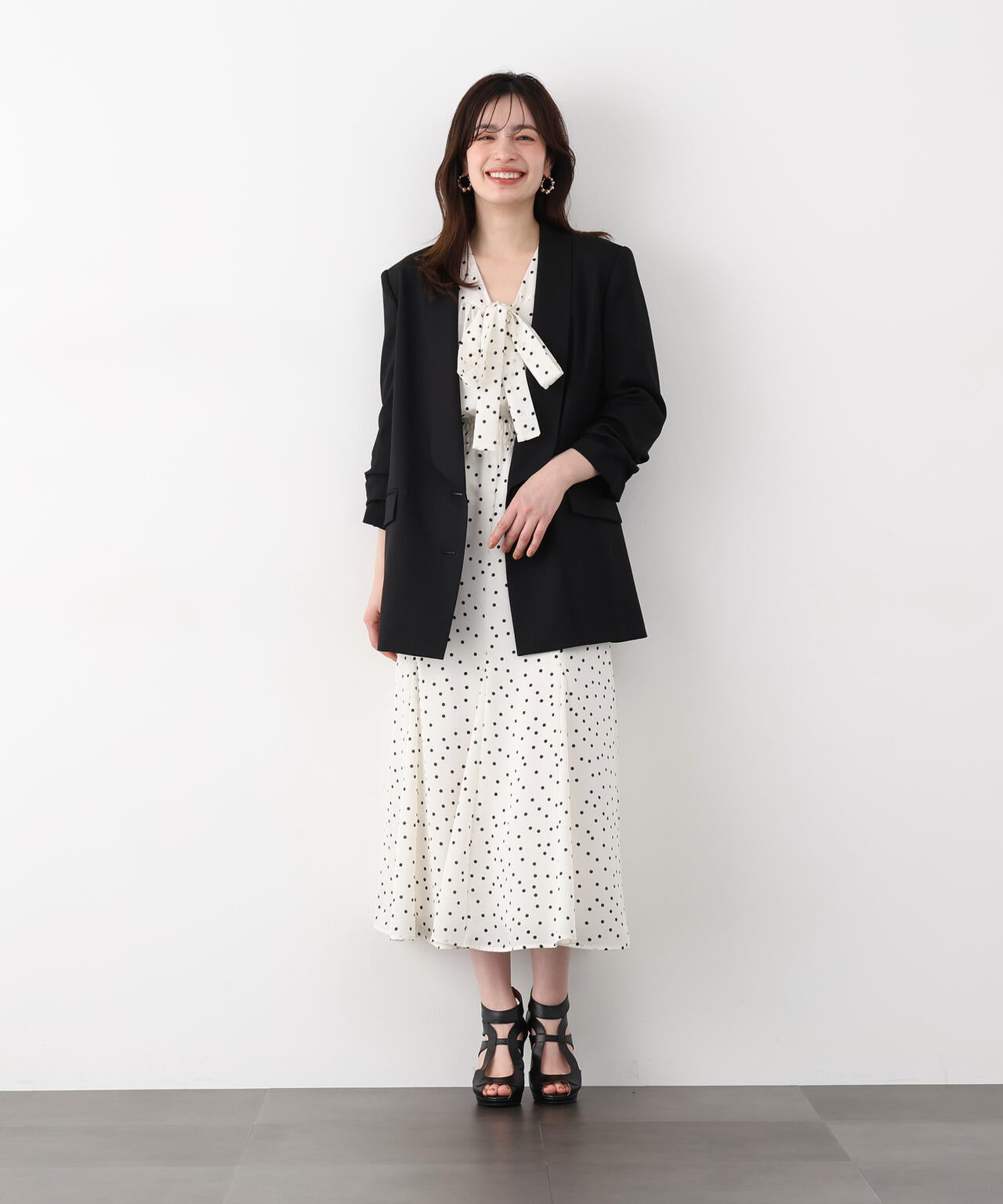 ショールカラーロングジャケット