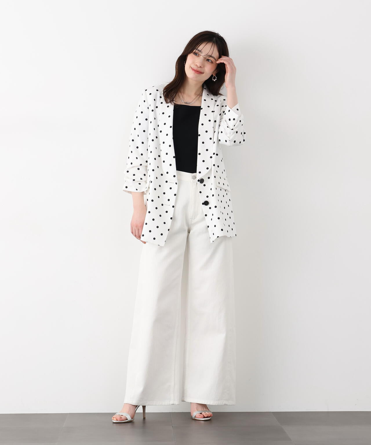 ショールカラーロングジャケット