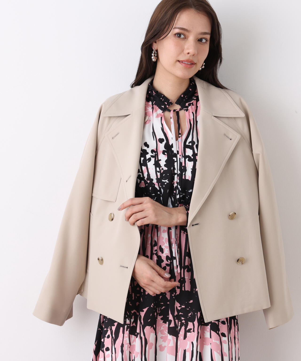 ソフトオックスショートトレンチコート