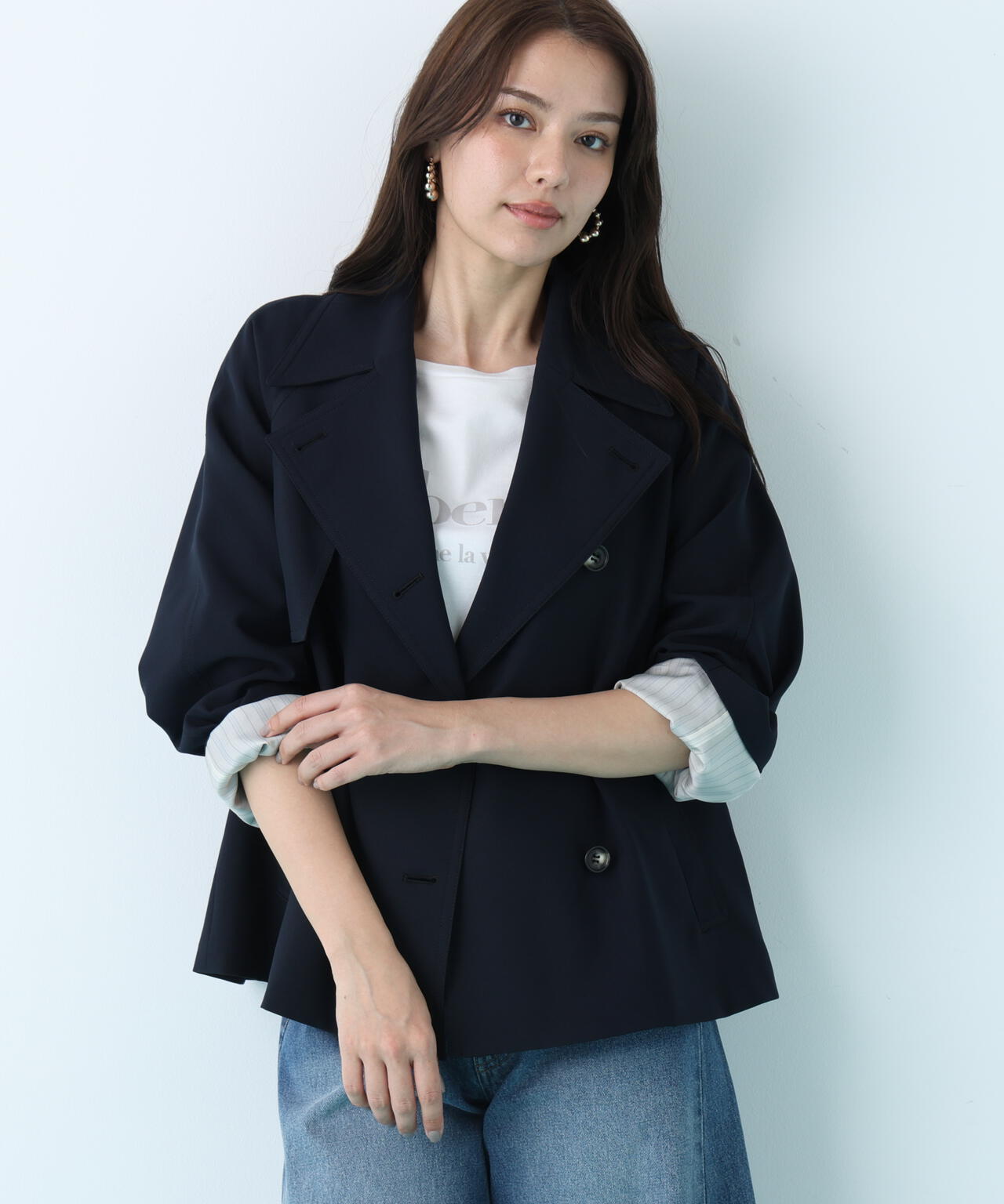 ソフトオックスショートトレンチコート