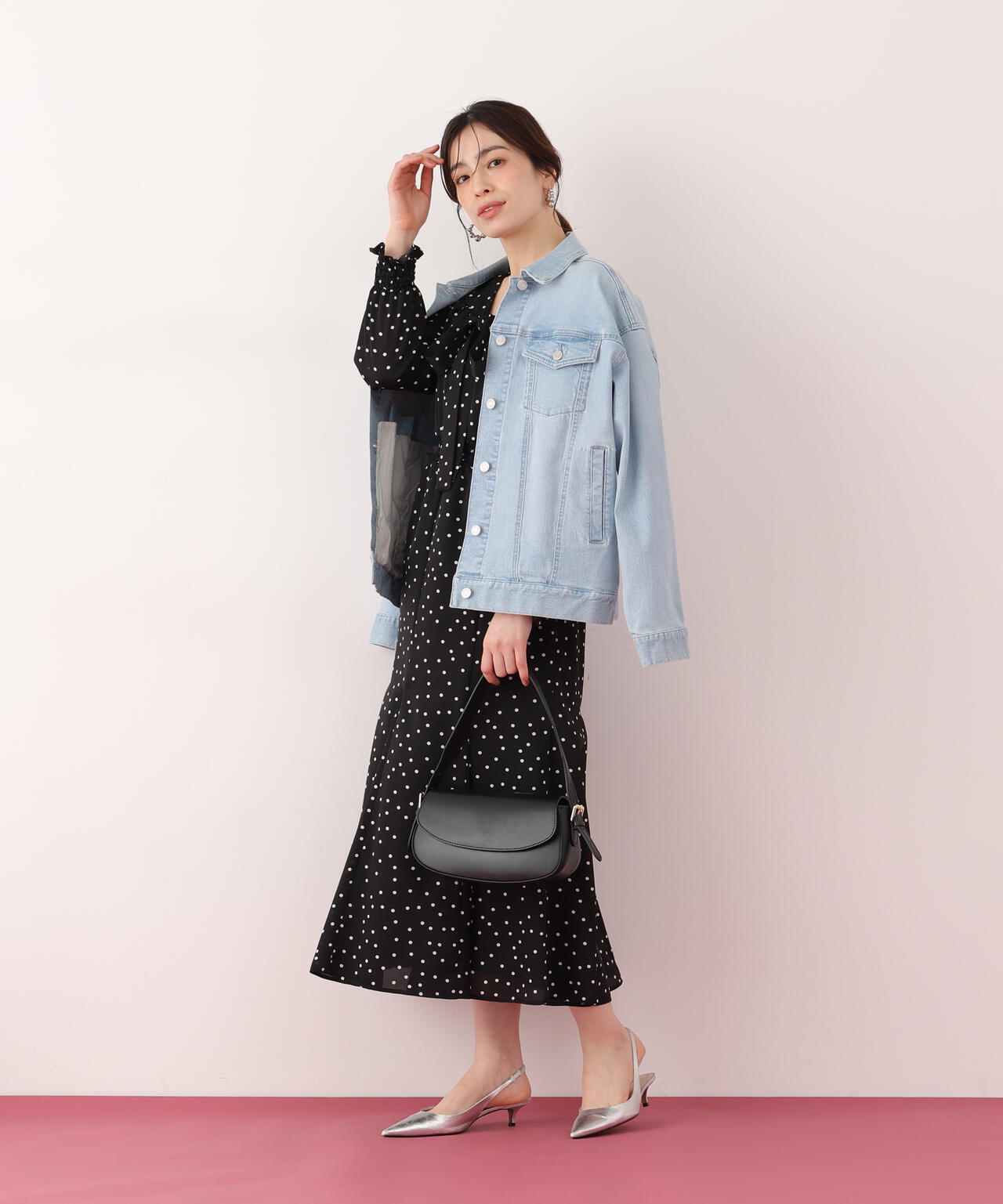 ルーズカラーデニムジャケット