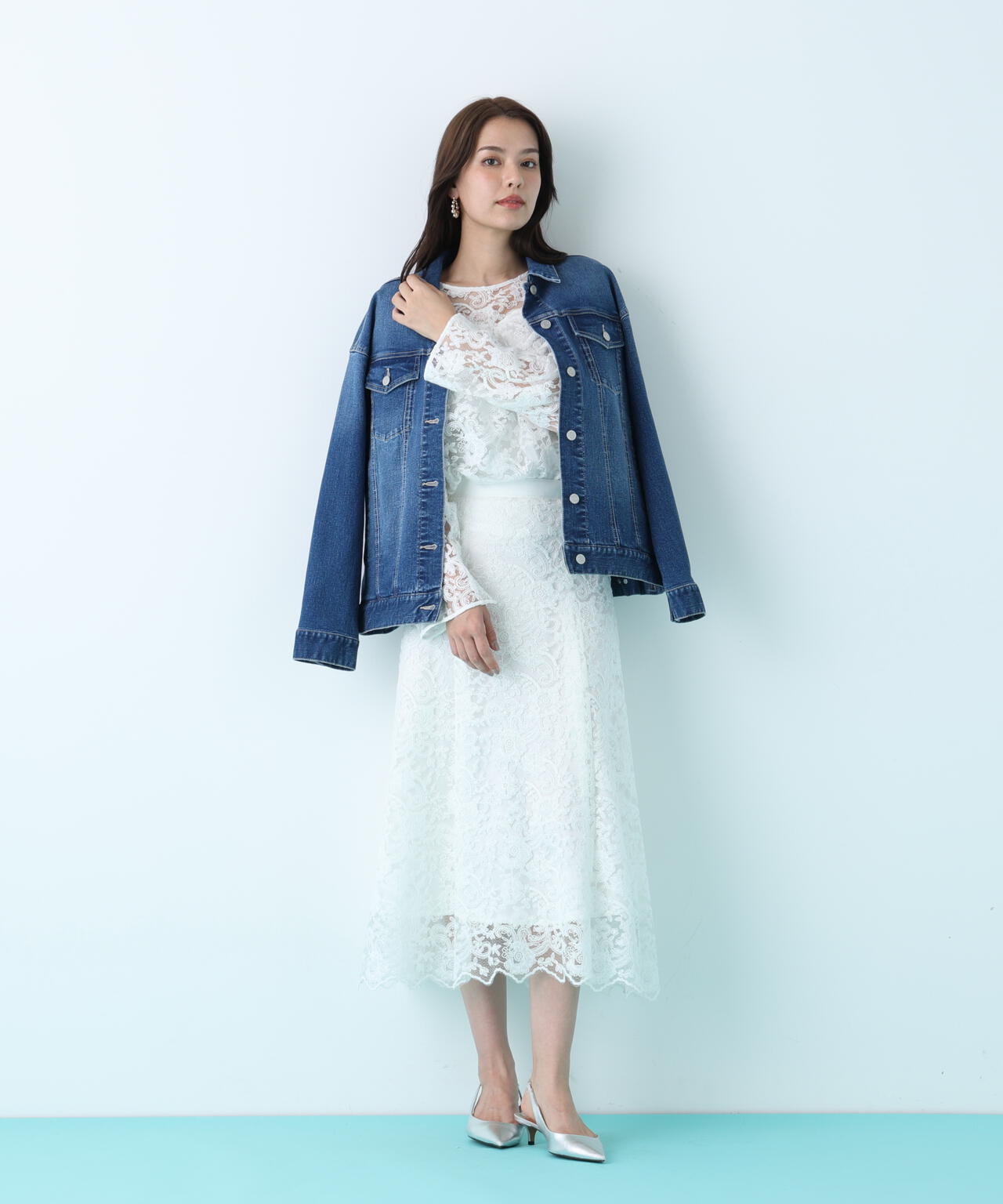 ルーズカラーデニムジャケット