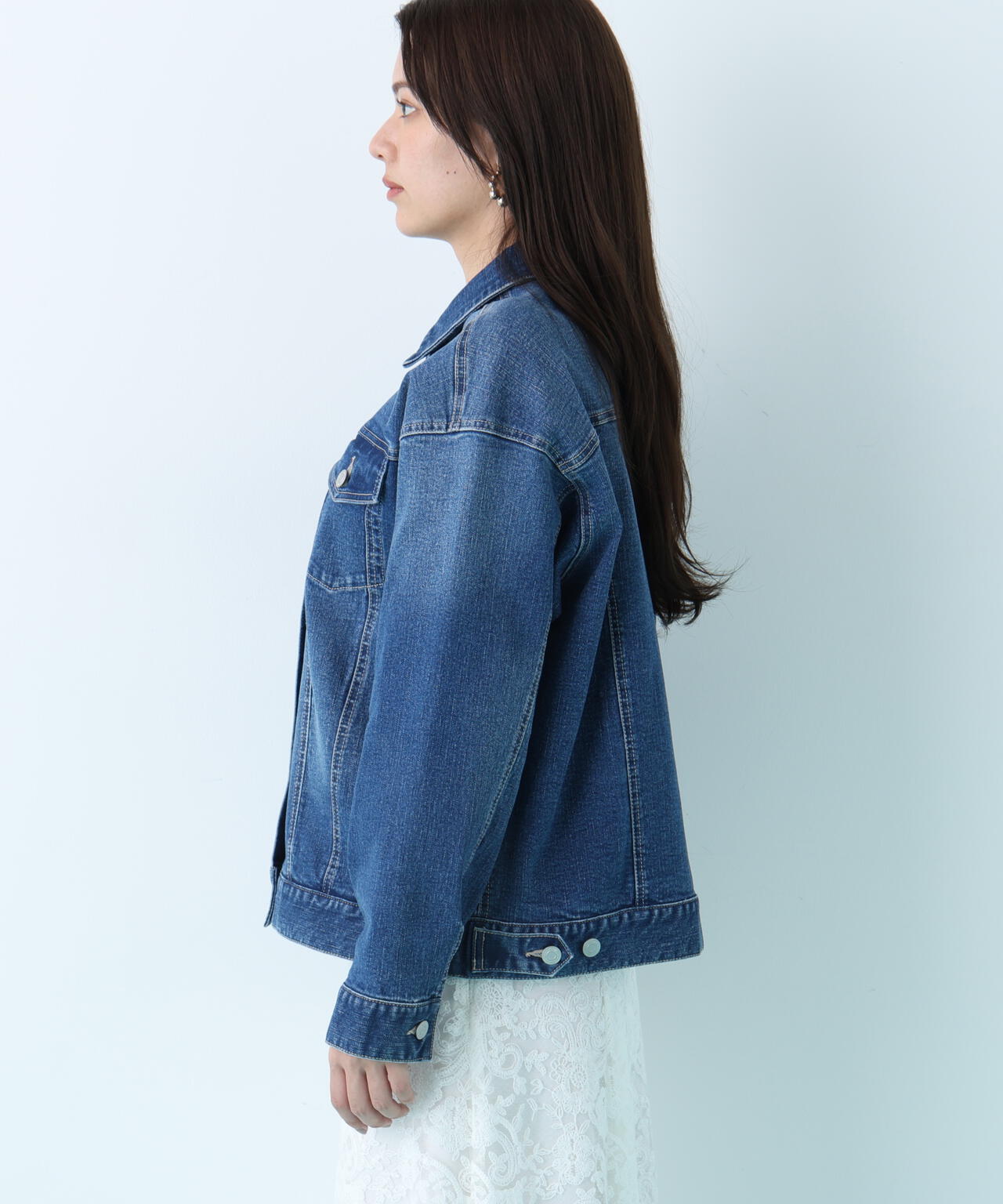 ルーズカラーデニムジャケット