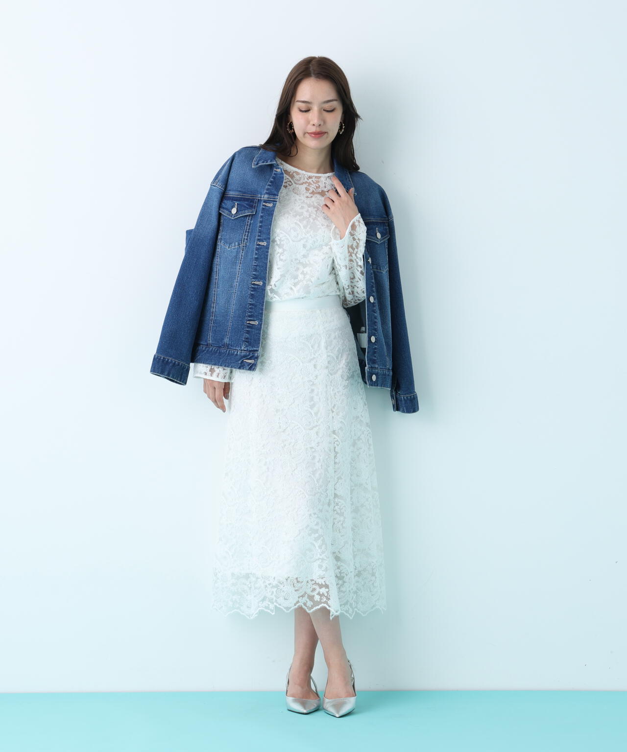 ルーズカラーデニムジャケット