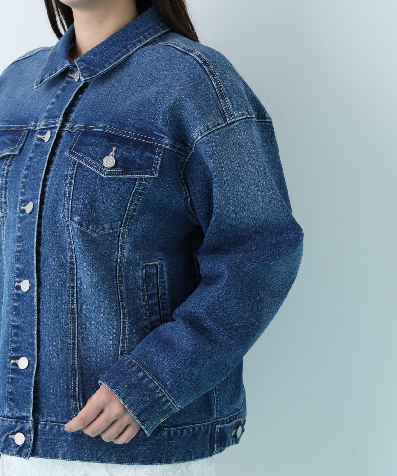 ルーズカラーデニムジャケット