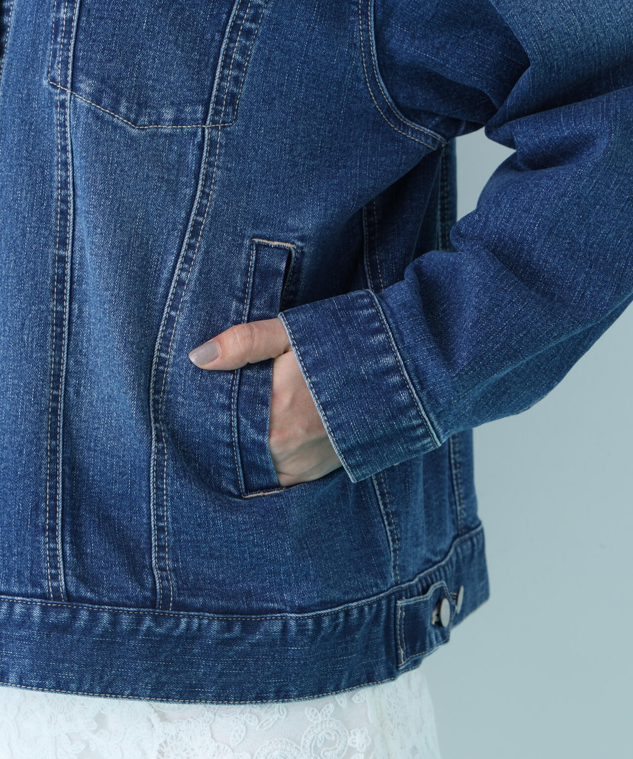 ルーズカラーデニムジャケット