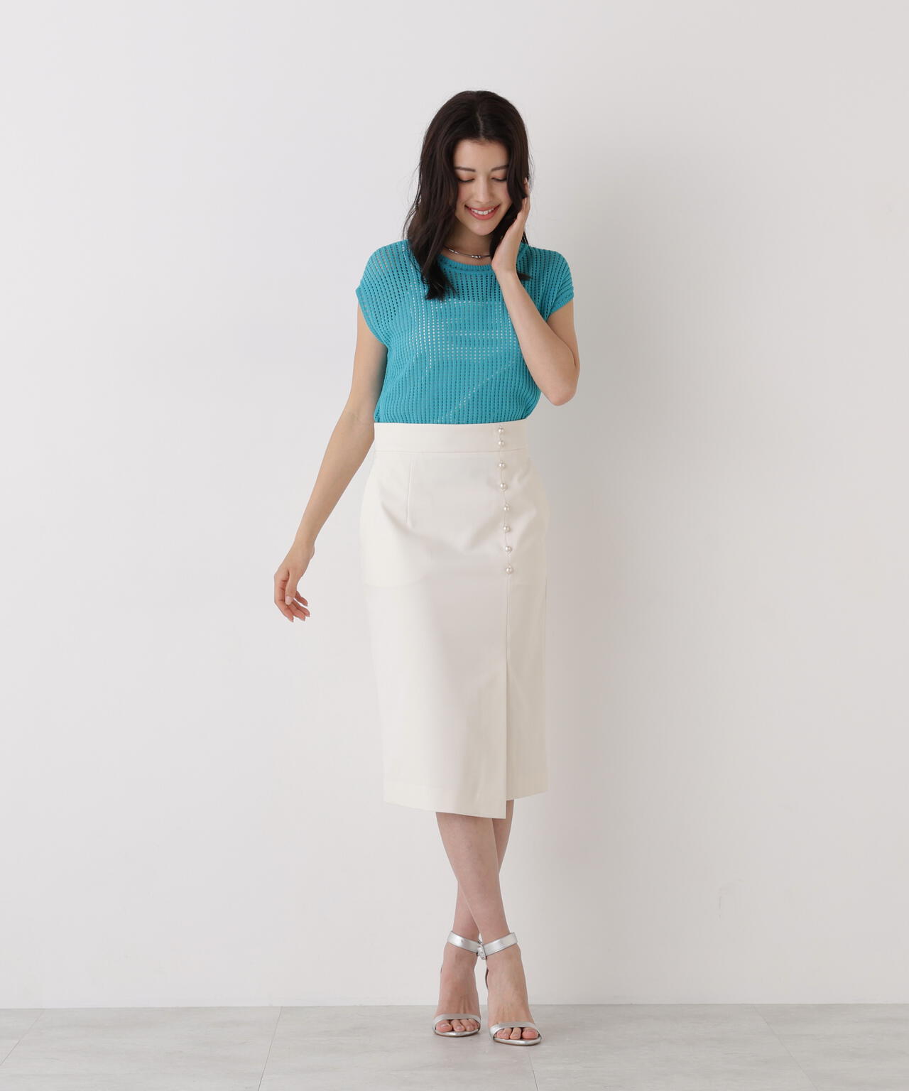 メッシュニットプルオーバー