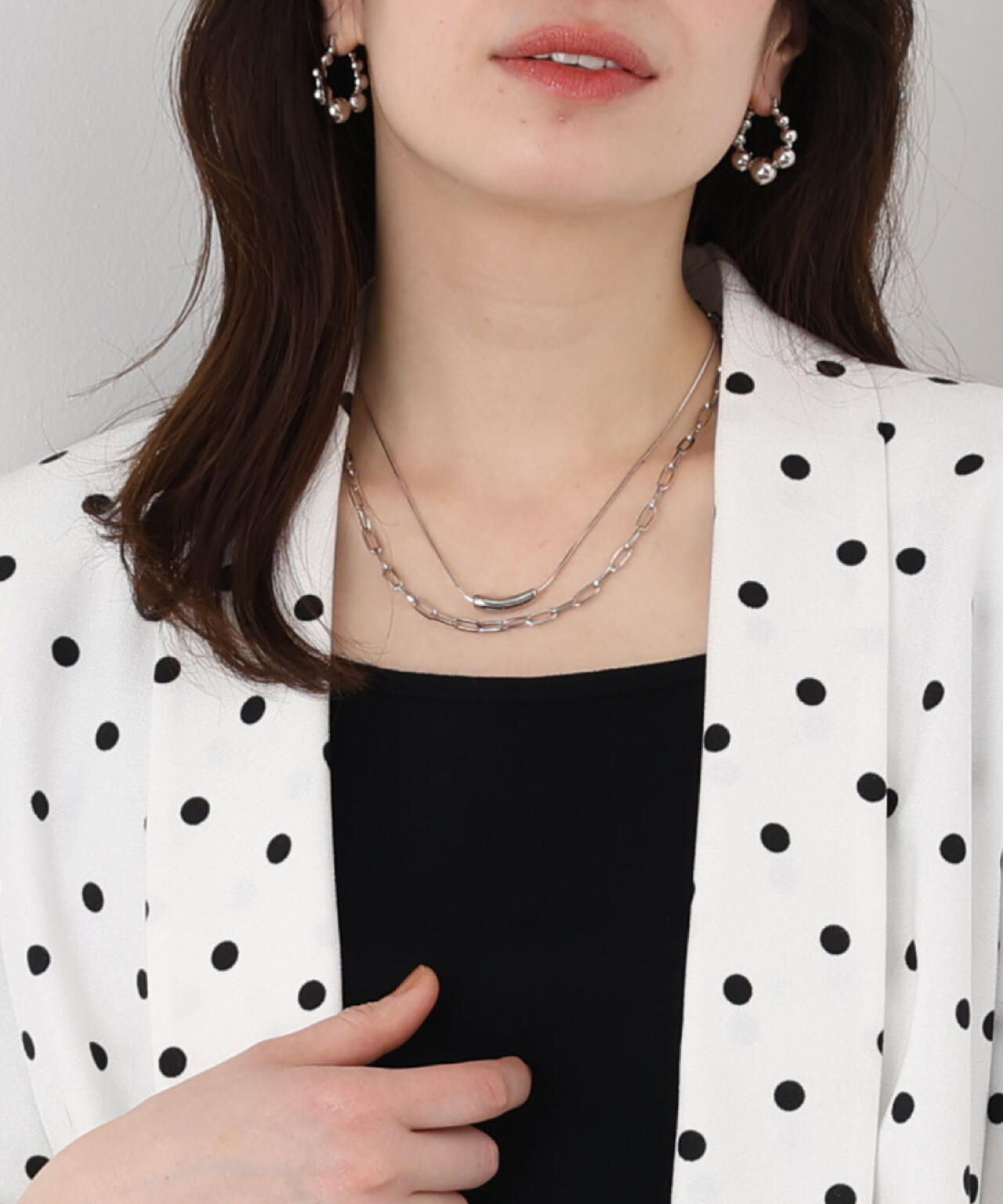 2連チェーンネックレス