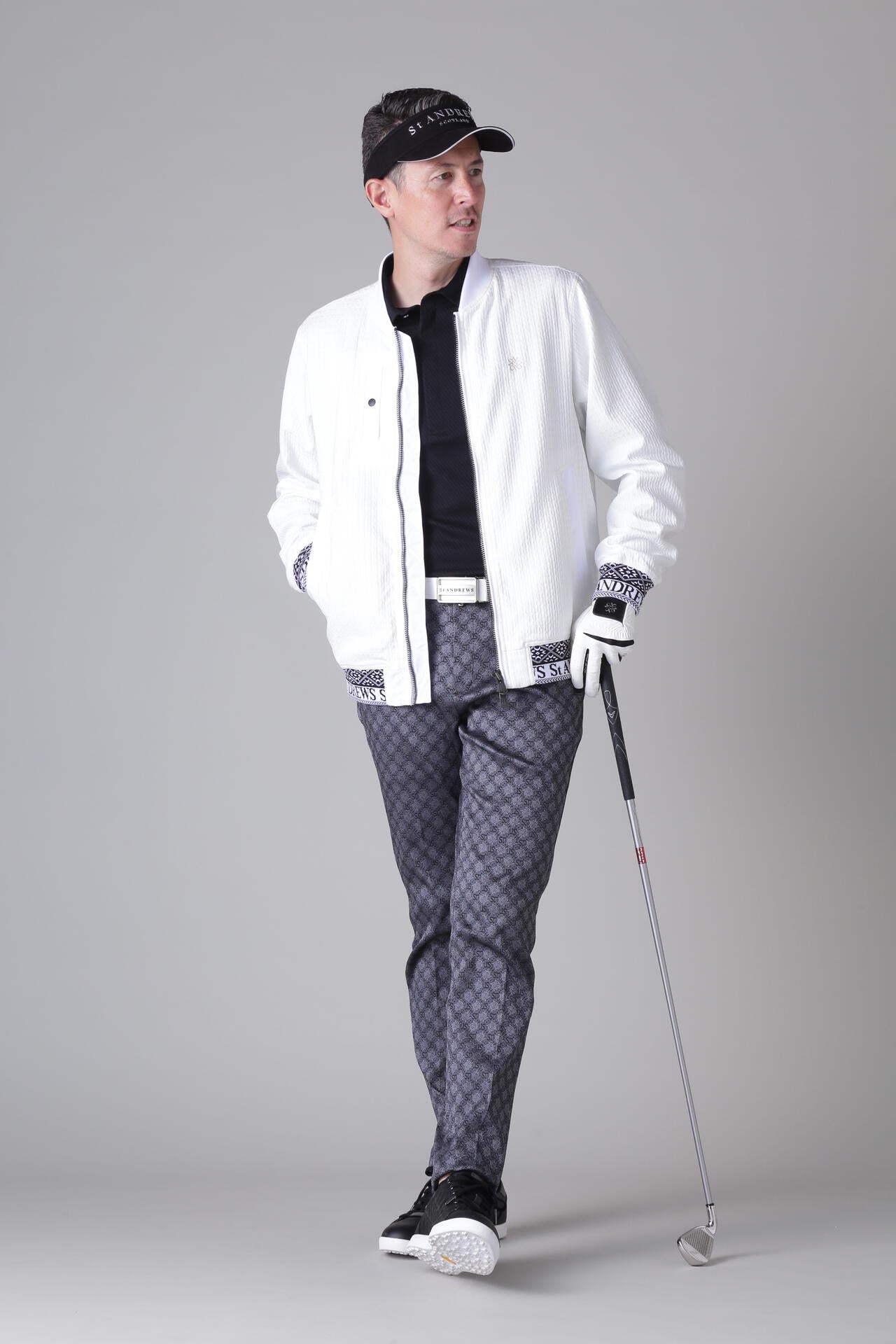 小紋千鳥ふくれジャガード ブルゾン (MENS)
