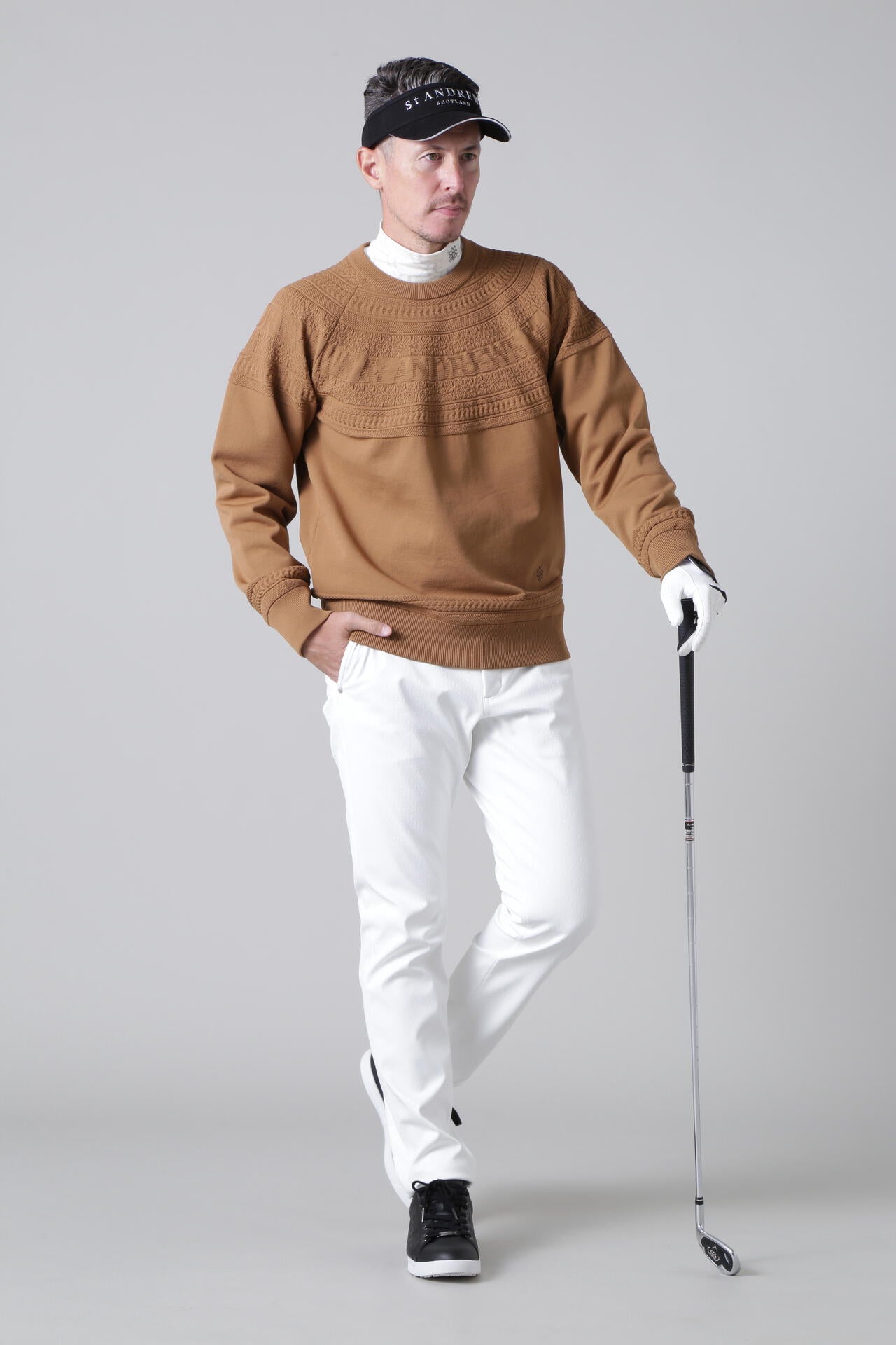 ロゴエンボスボンディング ストレッチパンツ (MENS)