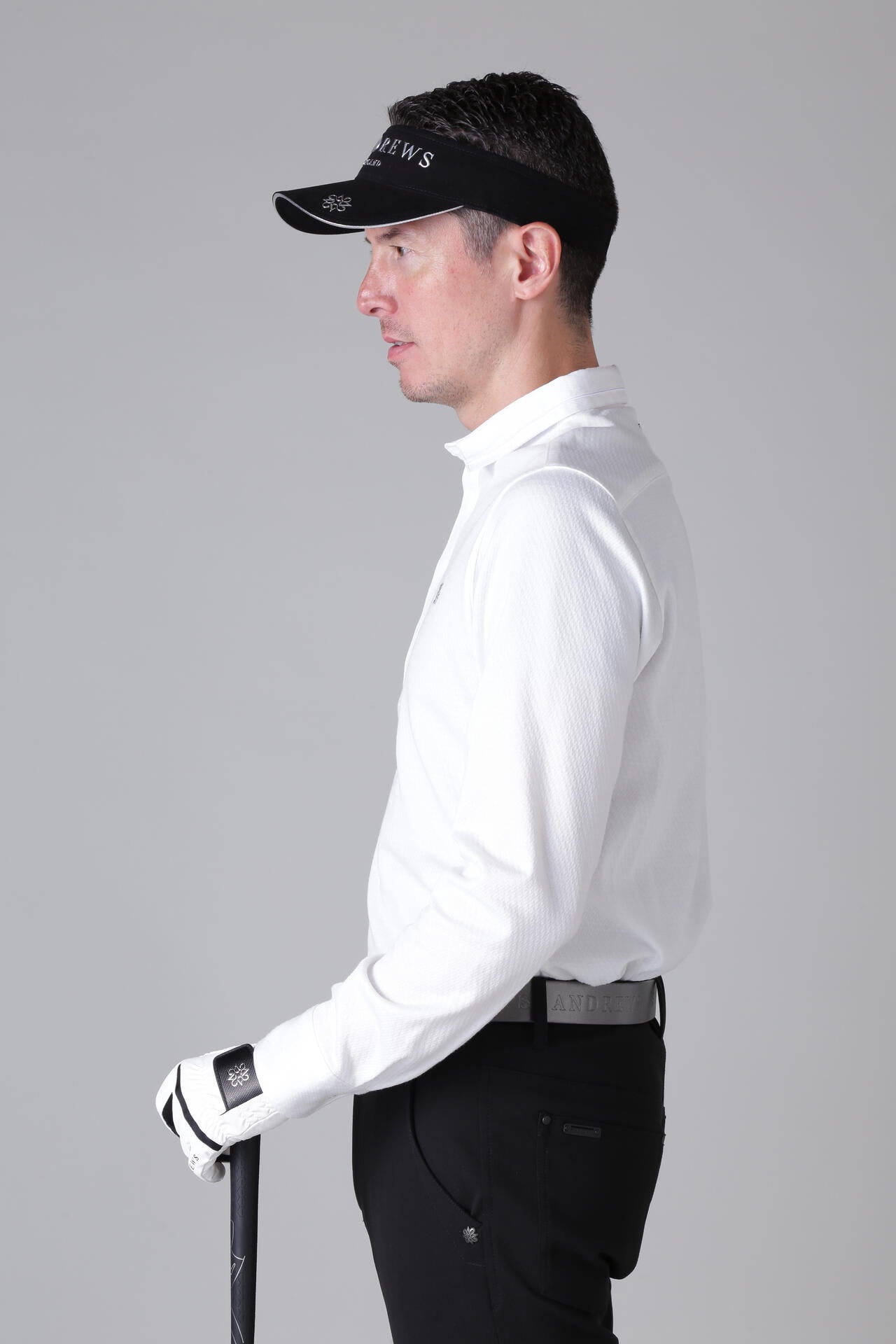 ブリスタージャガード長袖ポロシャツ (MENS)