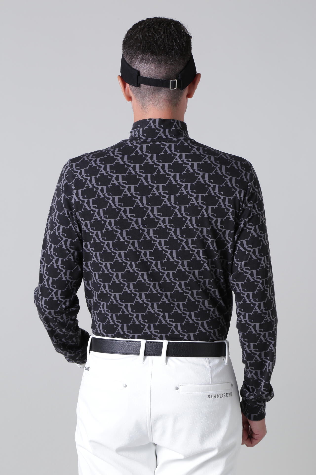 STAモノグラムプリント長袖ハイネックカットソー (MENS)