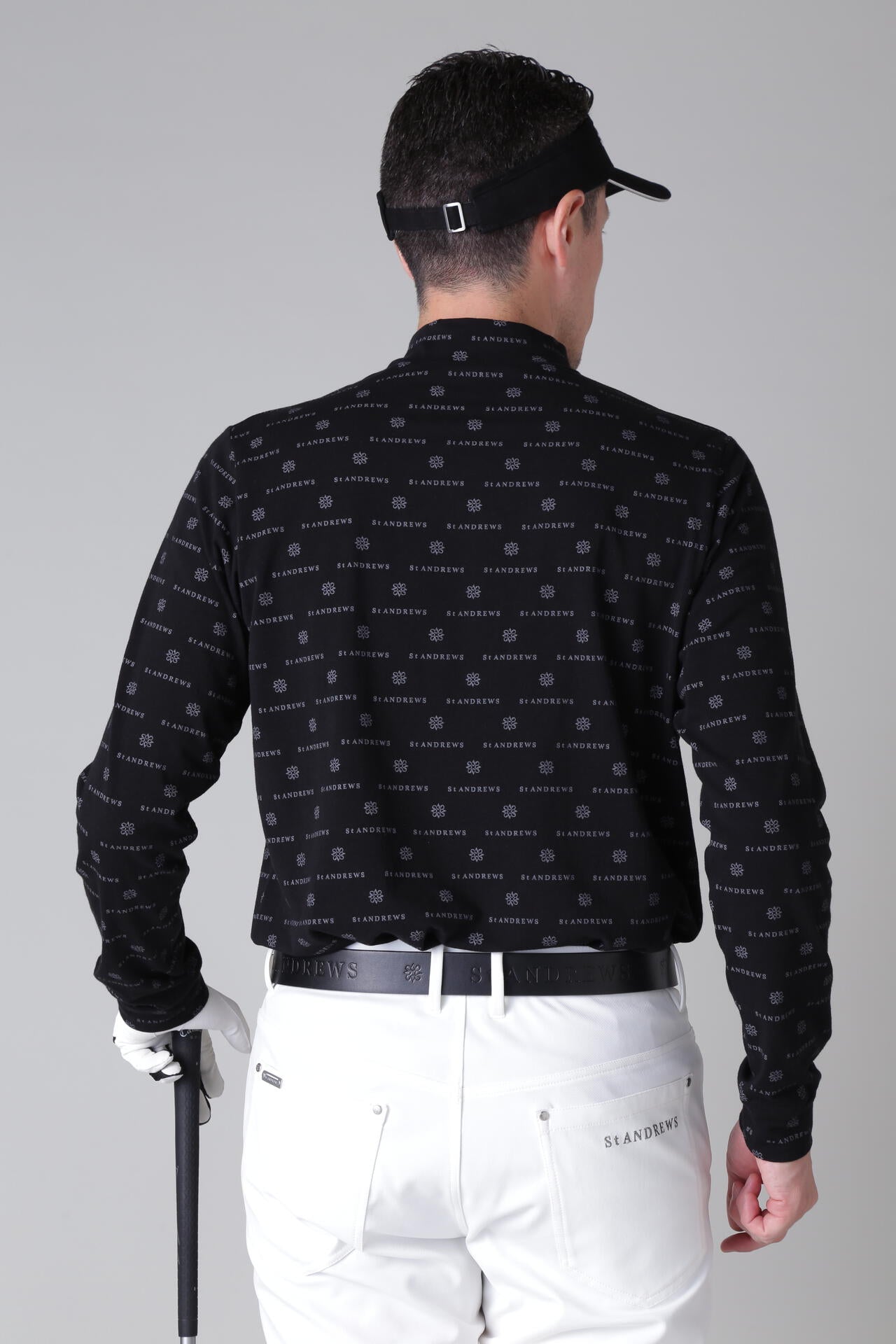 ベア天竺ケルトロゴプリント長袖ハイネックカットソー (MENS)