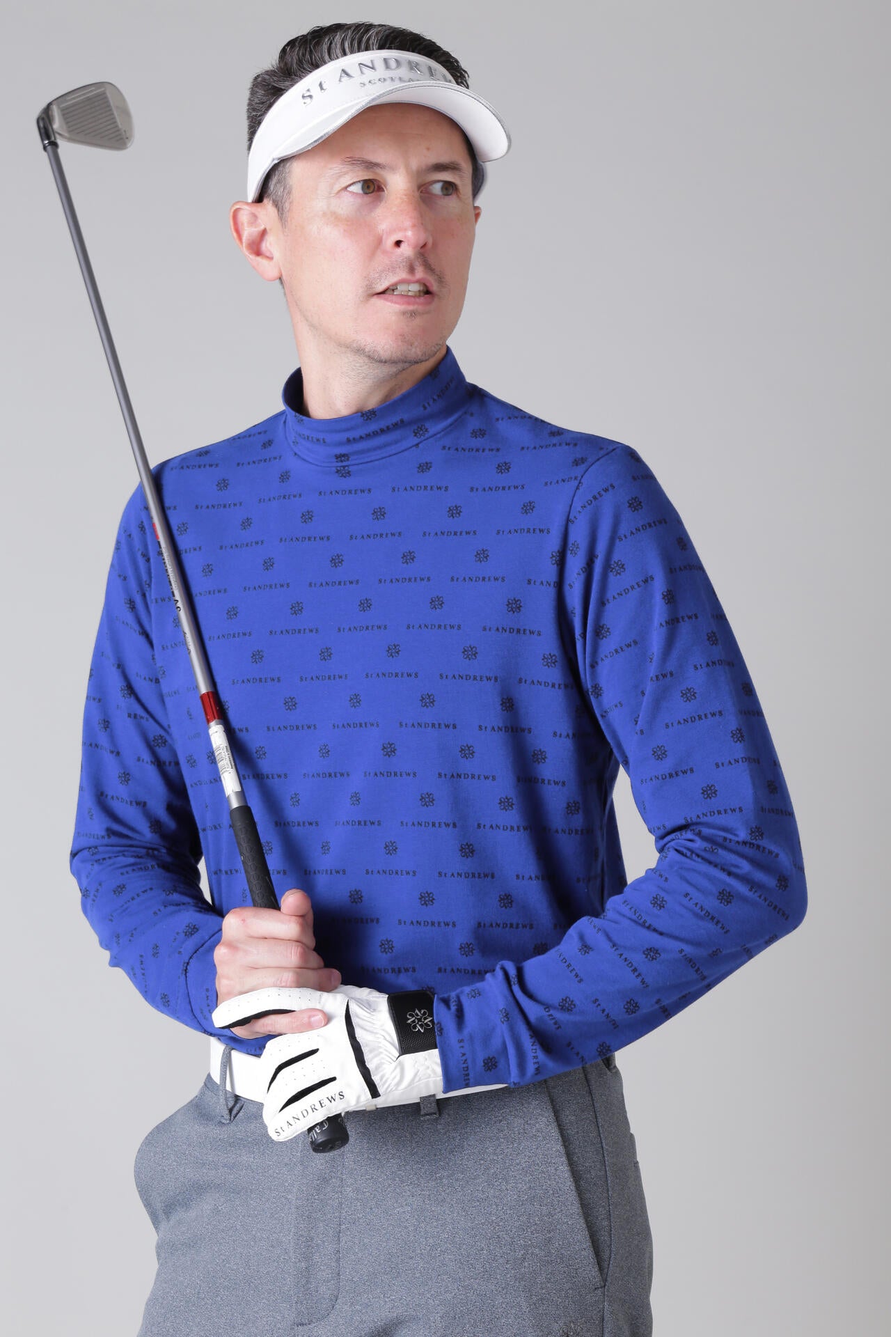 ベア天竺ケルトロゴプリント長袖ハイネックカットソー (MENS)