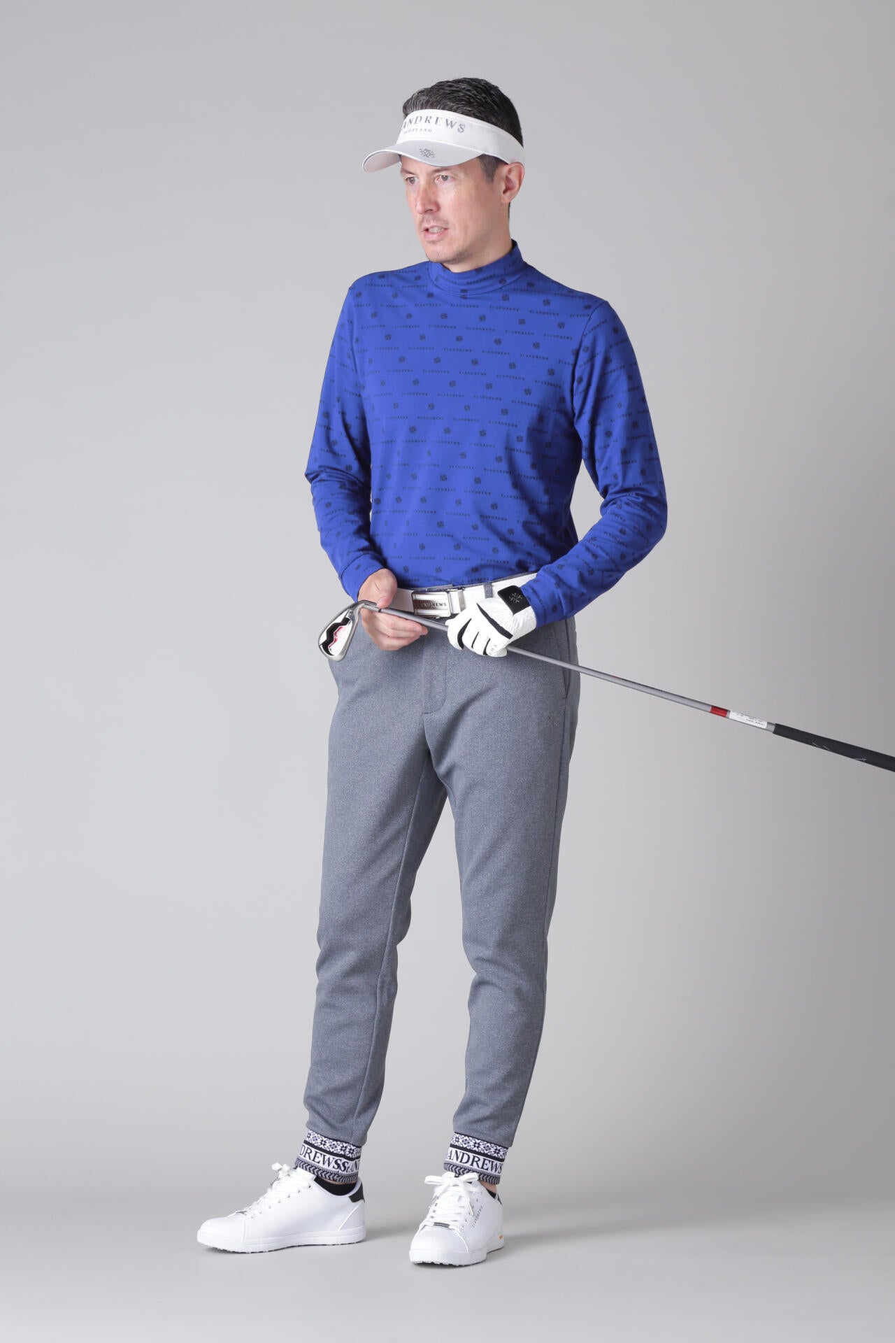 ベア天竺ケルトロゴプリント長袖ハイネックカットソー (MENS)